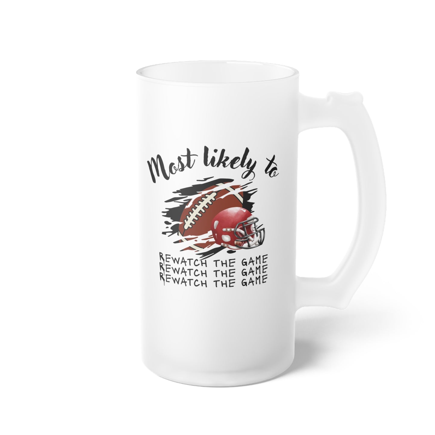 Personalized Frosted Glass Beer Mug - Perfect for Game Day Celebrations, Beer Mug, Sports Beer Mug