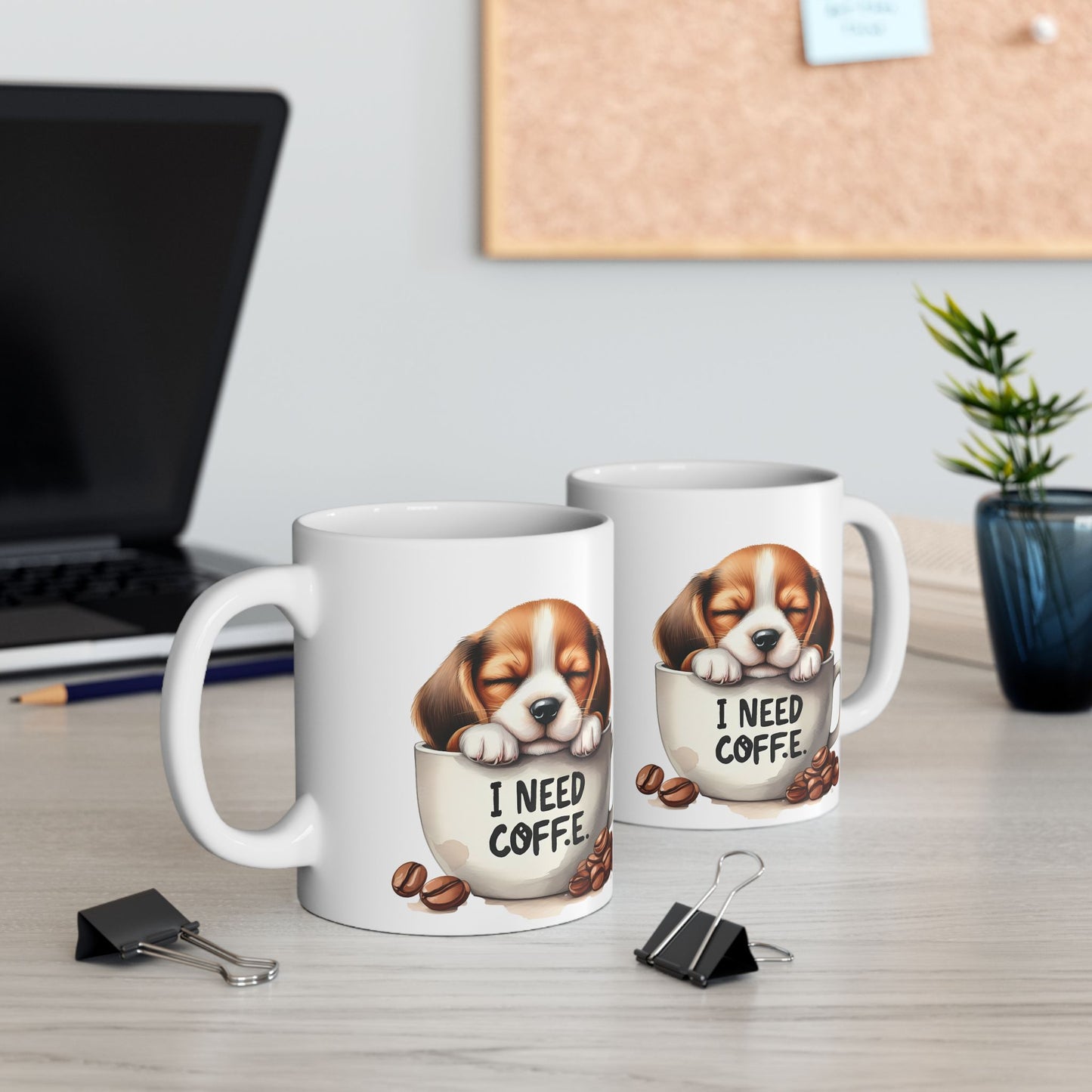 Beagle Coffee Mug — Cute Dog in Coffee Cup Ceramic Mug (11oz, 15oz)
