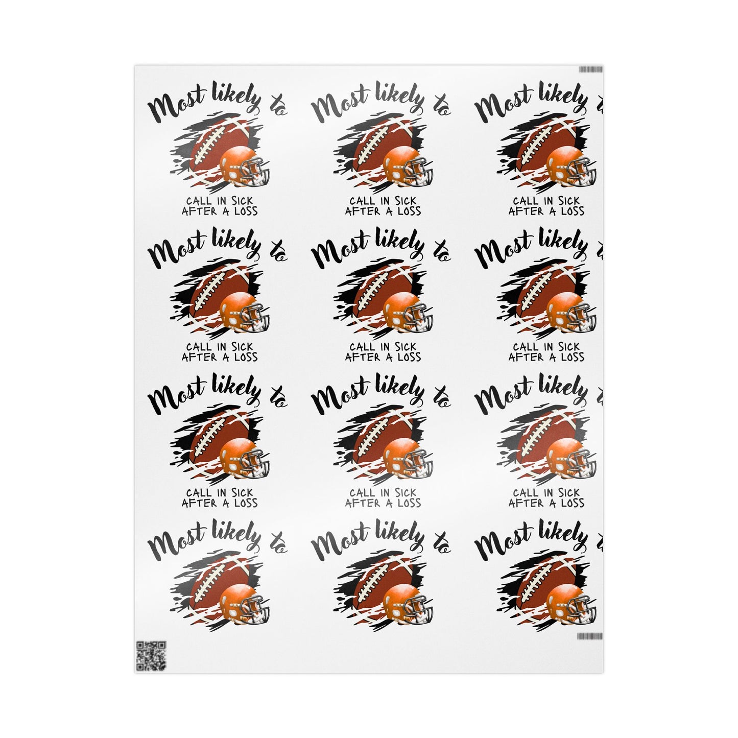 Football-Themed Wrapping Paper, Football paper, Gift Wrap for Him, Most Likely to Call in Sick After a Loss, Perfect for Sports Fans, Gift Wrap for Birthdays, Holidays, [...]