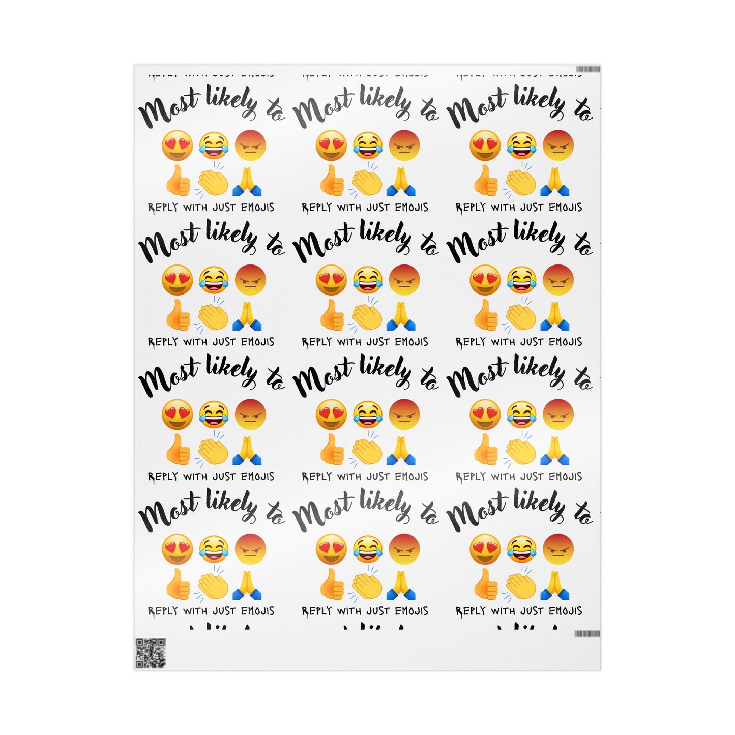 Fun Emoji Wrapping Paper, Gift Wrap for Parties, Birthday Decor, Holiday Gift Wrap, Celebration Supplies, Most Likely To Theme, Birthday Gift Wrap