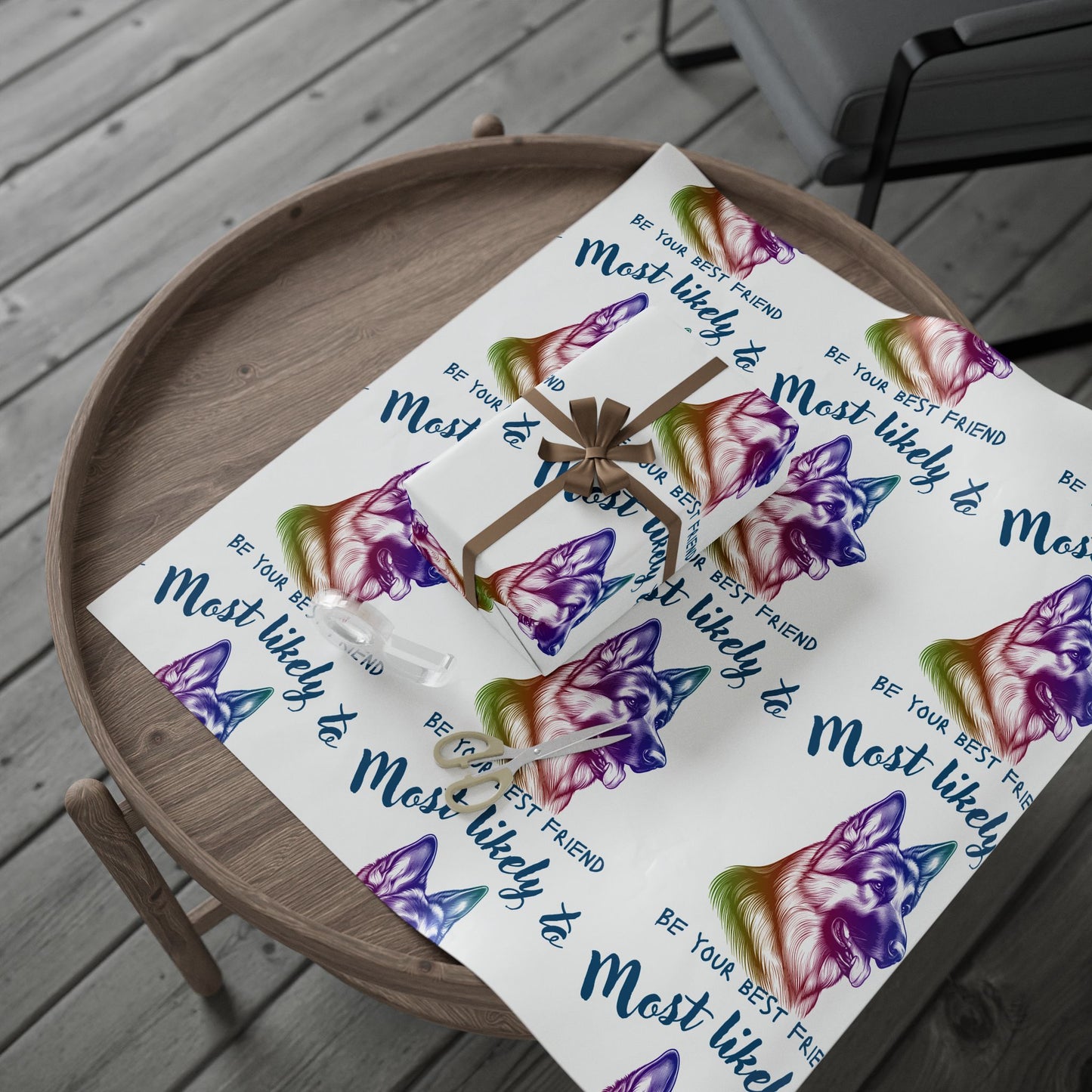 Colorful Pet-Themed Wrapping Paper, Most Likely to Be Your Best Friend Gift Wrap, Dog Lover Gift Wrap, Birthday, Pet Adoption, Holiday [...]