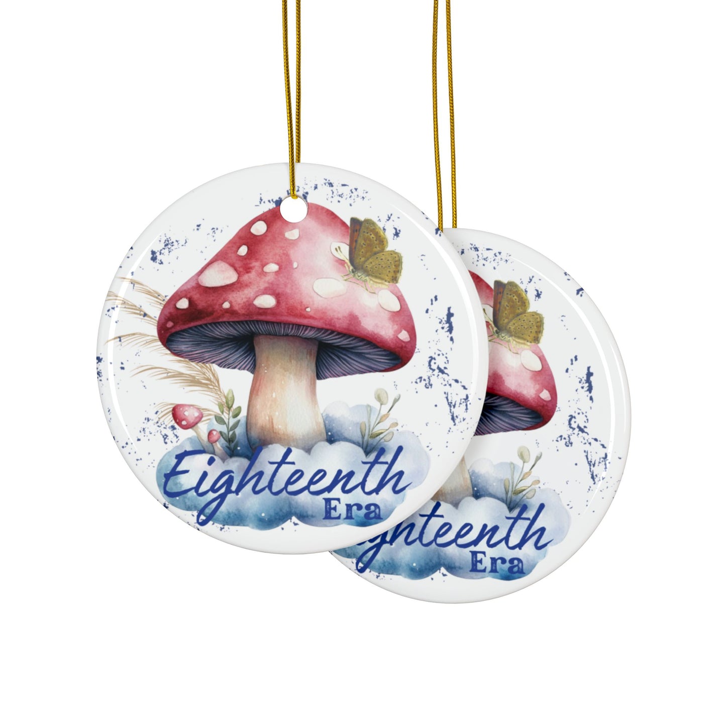 18 Era Ornament, 18th Chapter, Birthday Gift, 18th Birthday, Whimsical Mushroom Ceramic Ornaments, Two-Sided Print, Holiday Decor, Gift for Kids, Eighteenth Era Celebration, Home Decoration, [...]