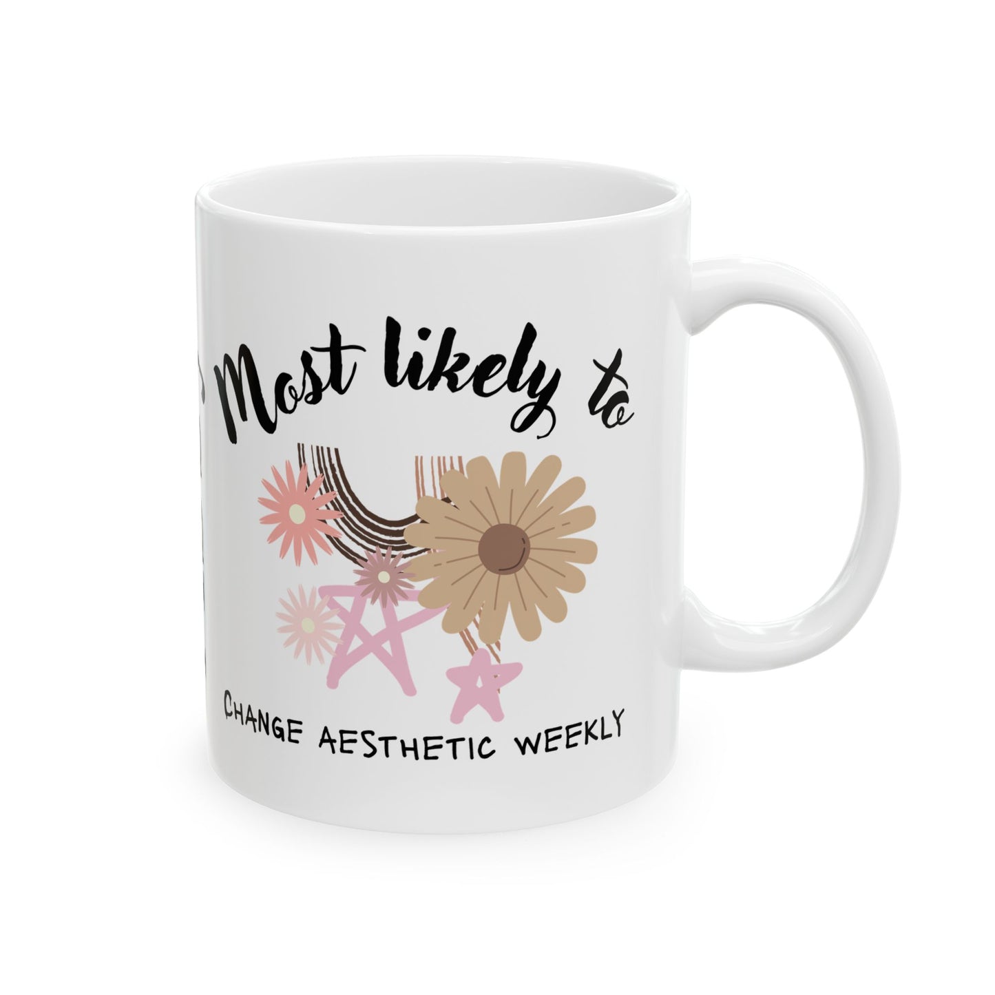 Personalized Floral Ceramic Mug, Custom Gift for Abby, Coffee Lover's Daily Motivator, Inspirational Drinkware, Unique Birthday Present
