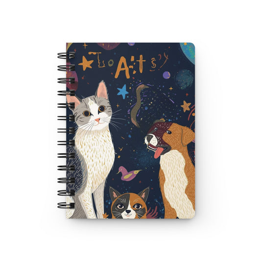 Whimsical Pet-Themed Spiral Bound Journal for Animal Lovers