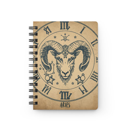 Aries Zodiac Spiral Bound Journal - Astrological Design