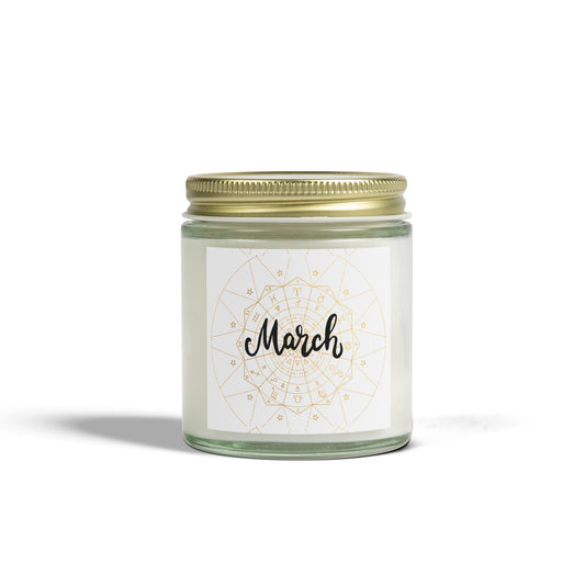 March Candle, Celestial Candle, March birthday Gift, Scented Candles, Coconut Apricot Wax (4oz, 9oz)
