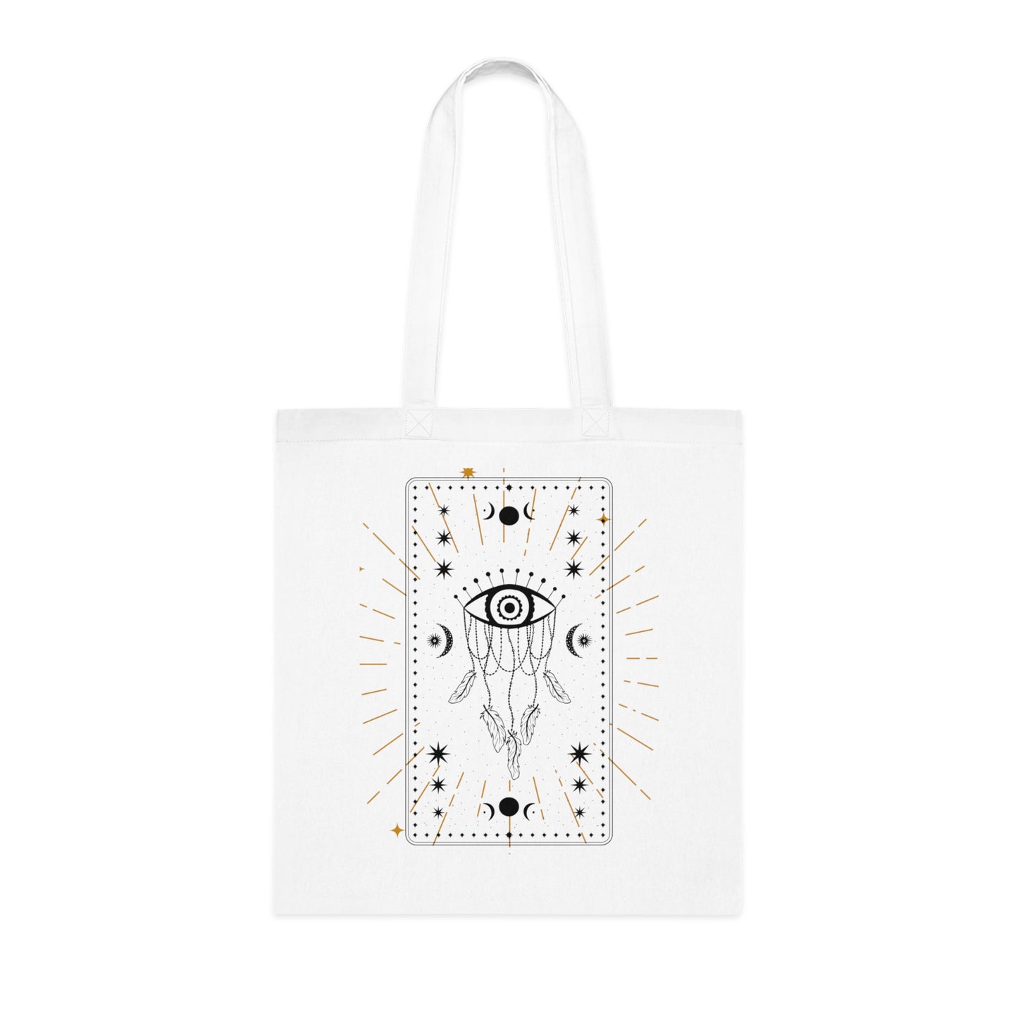 Mystical Eye Cotton Tote Bag - Bohemian Style Eco-Friendly Shopper, Celestial Tote Bag, Celestial Shopping Tote