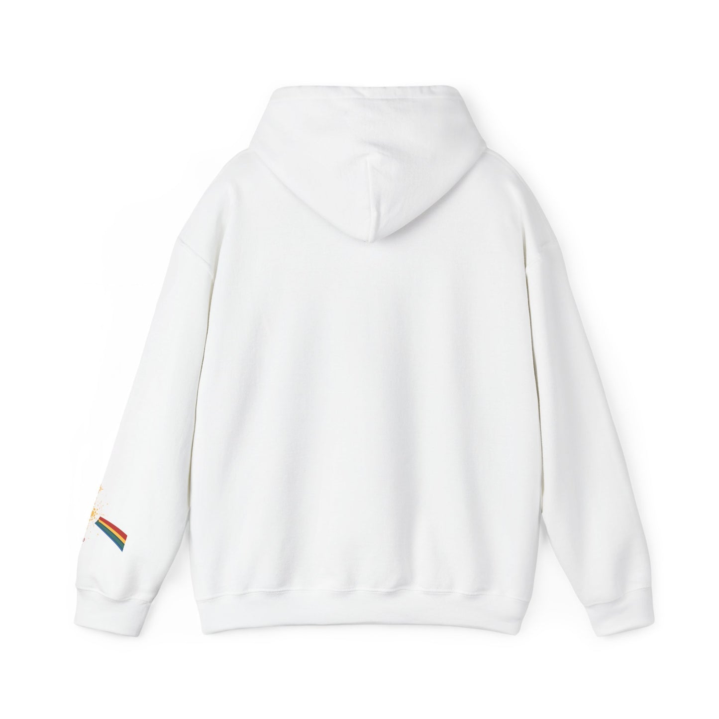 Sun Prism Rainbow Hoodie — Minimal Retro Sun & Prism Graphic Pullover