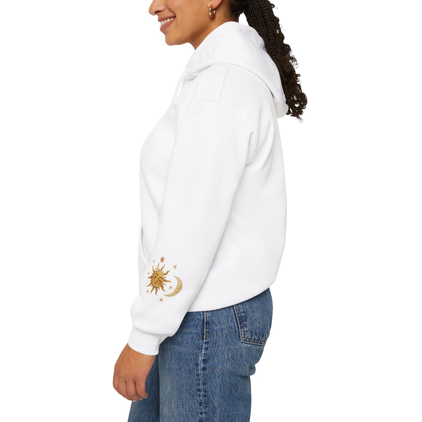 Sun & Moon Celestial Hoodie — Vintage Astrology Stars Graphic