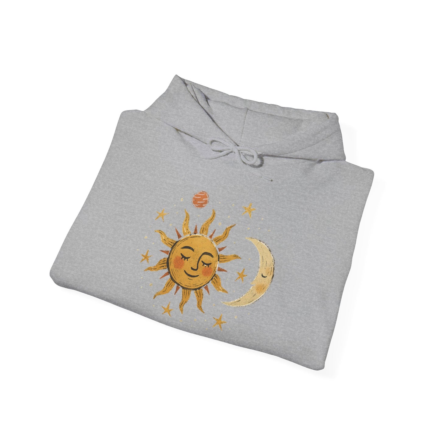 Sun & Moon Celestial Hoodie — Vintage Astrology Stars Graphic