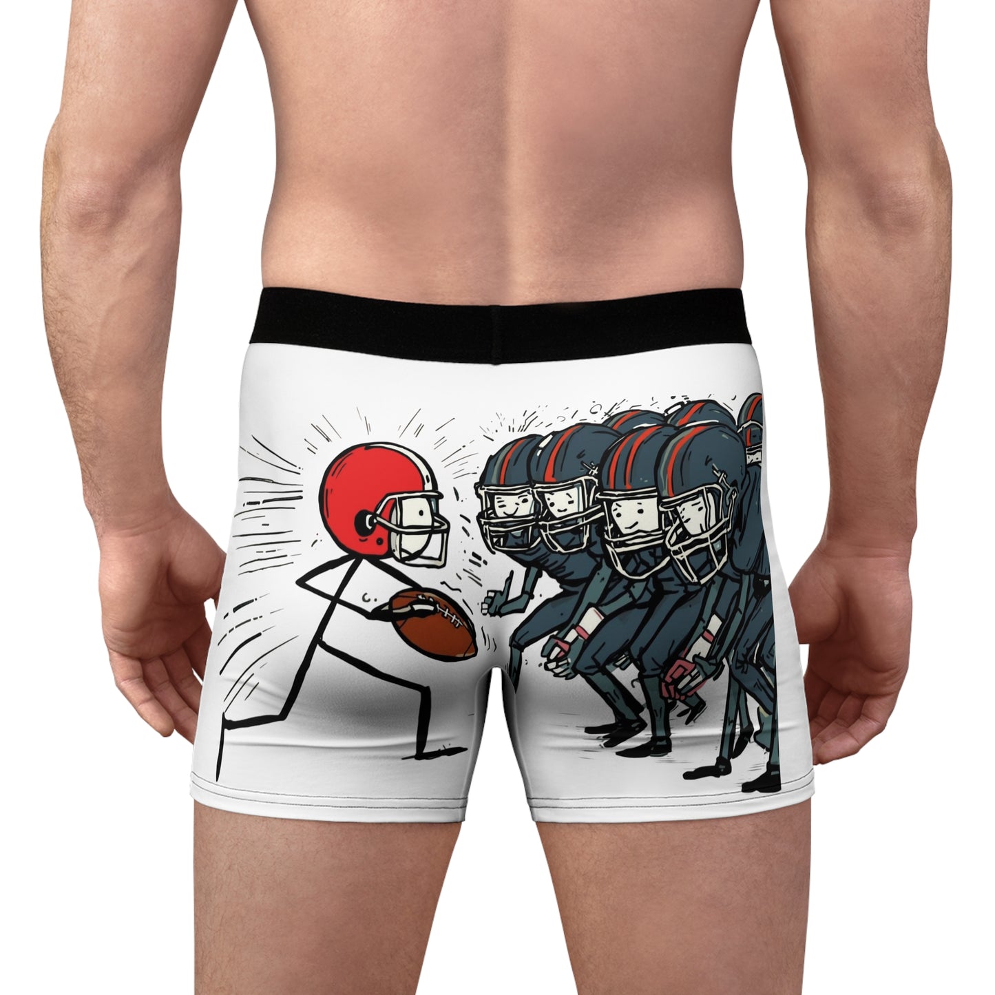 Football-Themed Men's Boxer Briefs – Fun & Comfortable Underwear for Sports Fans - Men's Sports Underwear