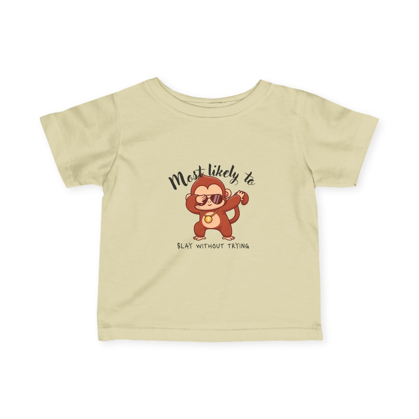 Cute Monkey Baby Tee - Most Likely To Slay Without Trying, Toddler Gift, Baby Shower Gift, Funny Kids Shirt, Infant Clothing, Birthday [...]