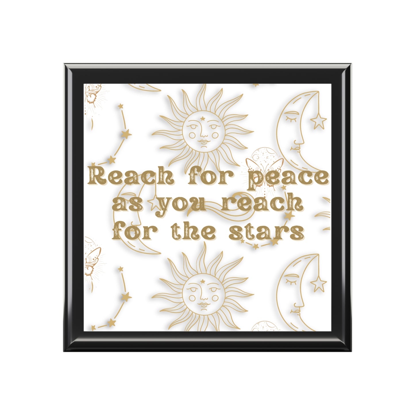 Cosmic Jewelry Box, Celestial Keepsake Box, Celestial Jewelry Box - 'Reach for Peace as You Reach for the Stars'