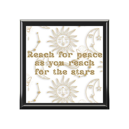 Cosmic Jewelry Box, Celestial Keepsake Box, Celestial Jewelry Box - 'Reach for Peace as You Reach for the Stars'