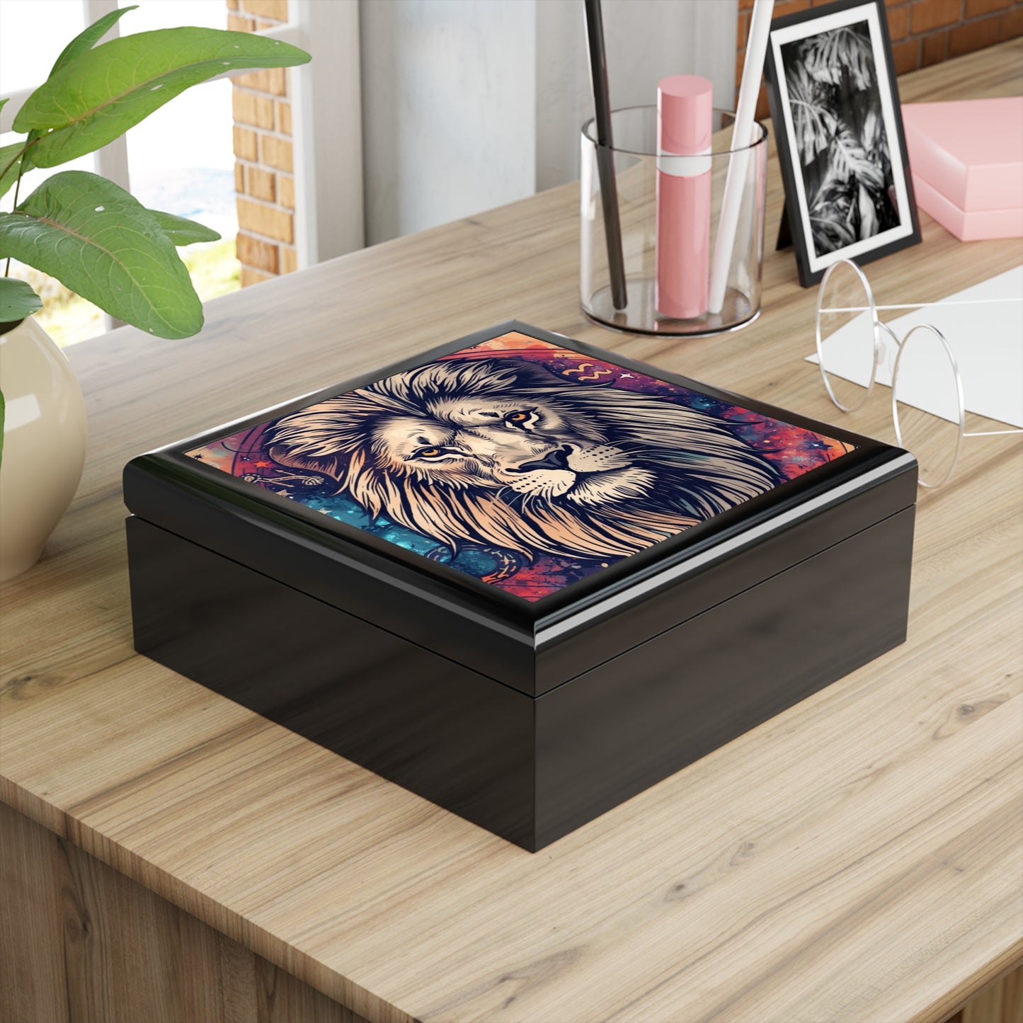 Leo Keepsake Box - Astrological Lion Jewelry Box - Celestial Storage for Your Treasures
