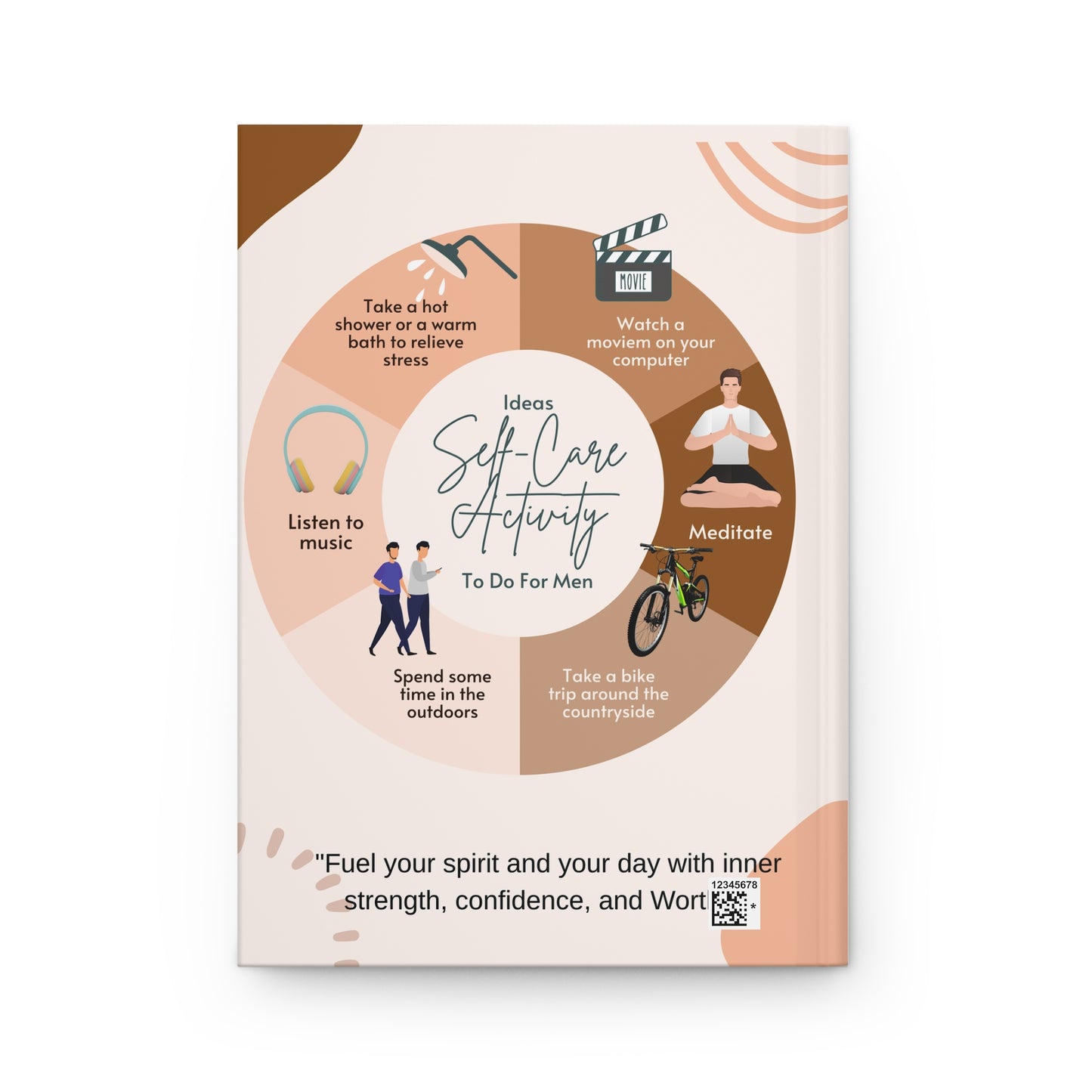 Personalize, Self-Care Activity Journal for Men - Matte Hardcover, journal for him