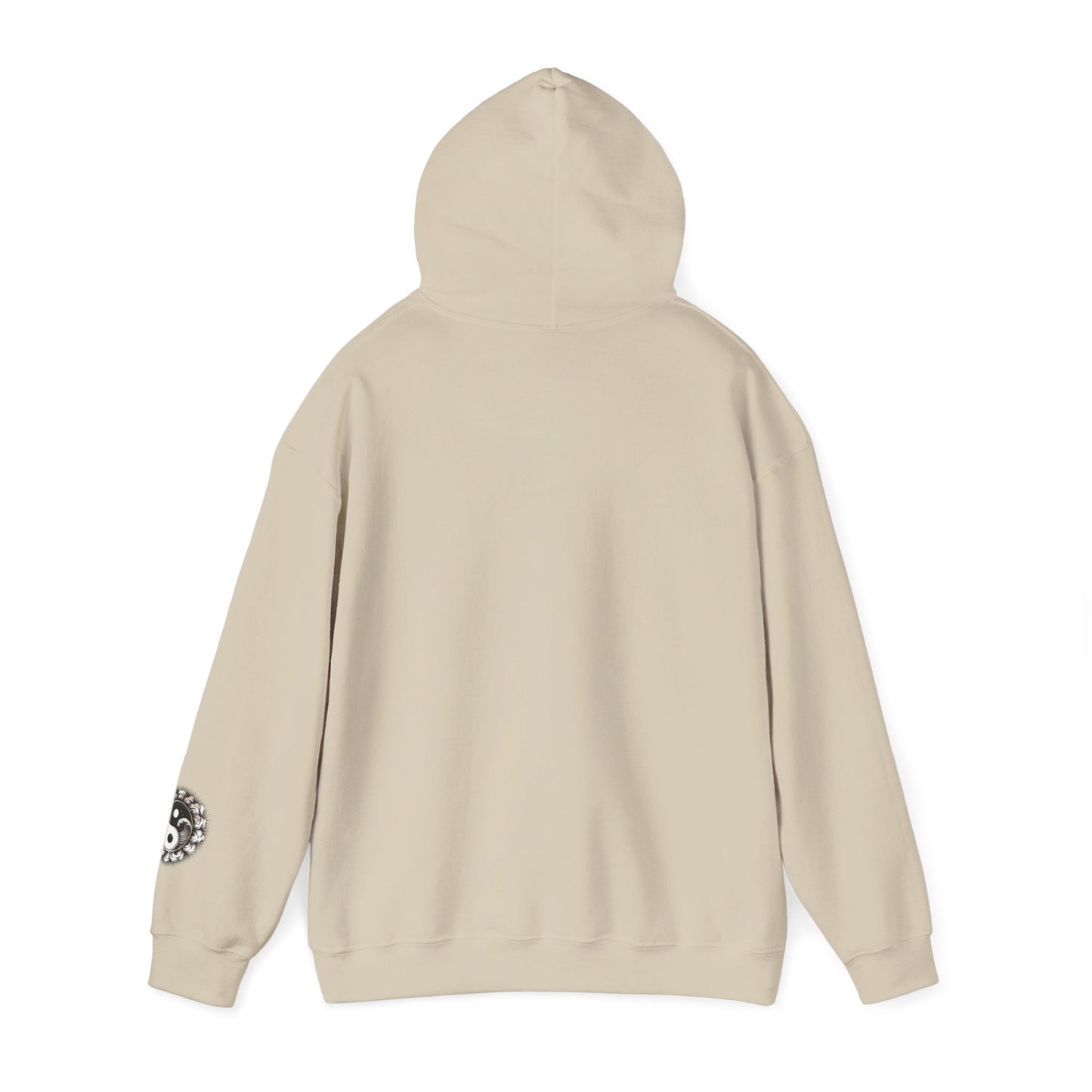 Yin Yang Lotus Hoodie — Black & White Zen Symbol Pullover