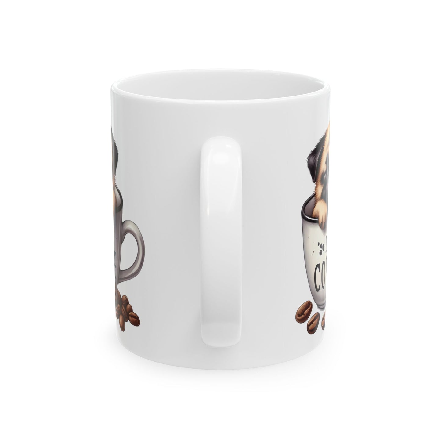 Personalized Pug Coffee Mug – Cute Dog in Coffee Cup Ceramic Mug (11oz & 15oz)