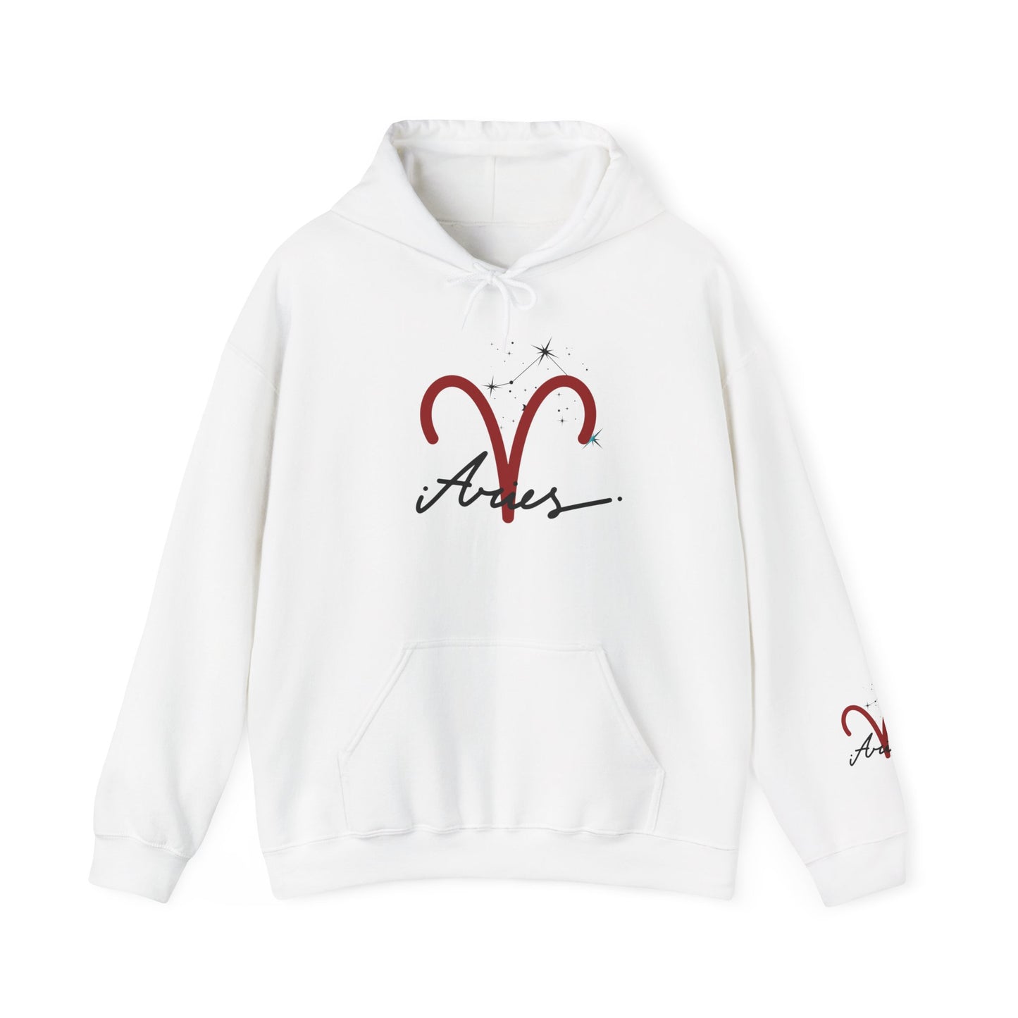 Aries Zodiac Hoodie — Minimal Script Aries Symbol Hoodie
