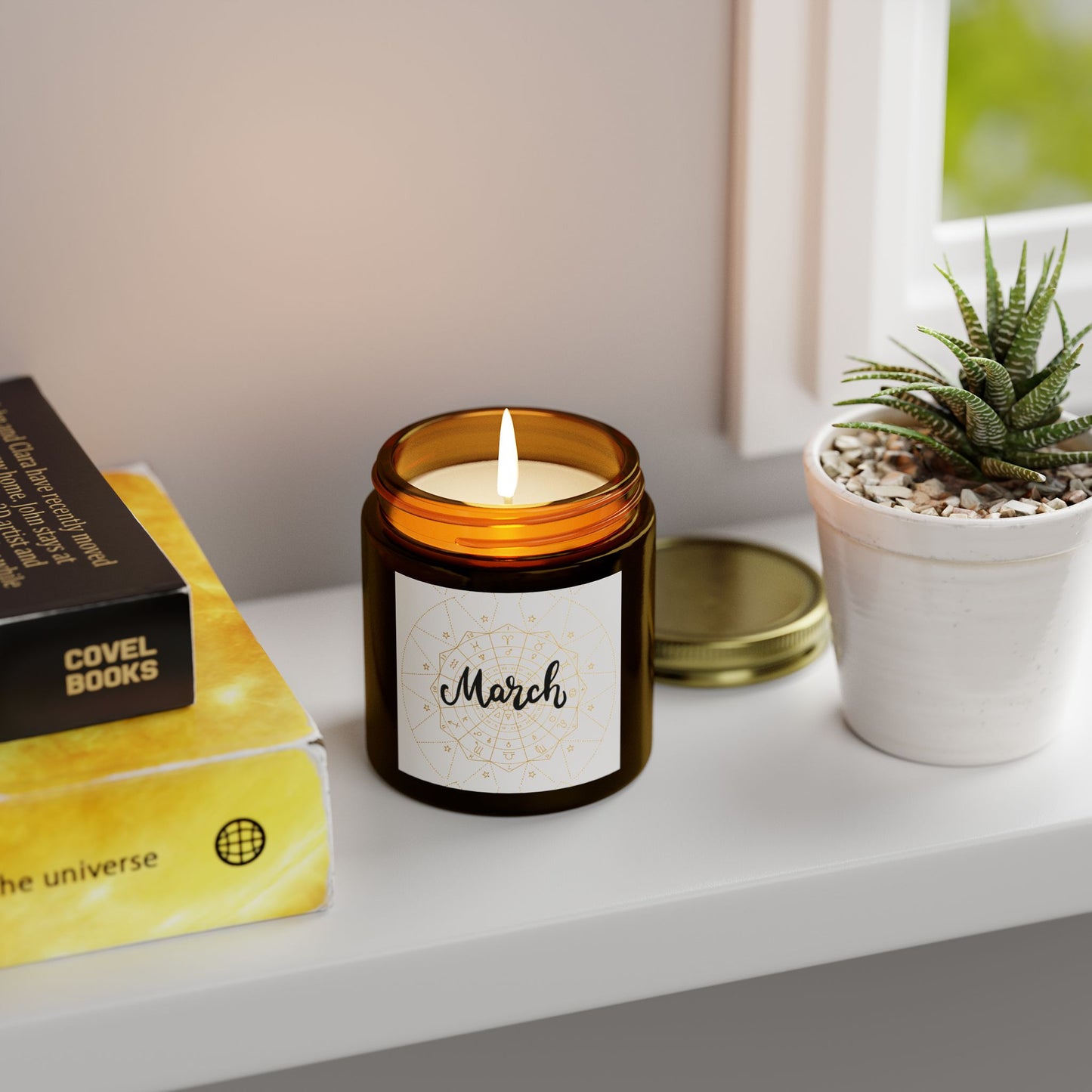 March Candle, Celestial Candle, March birthday Gift, Scented Candles, Coconut Apricot Wax (4oz, 9oz)