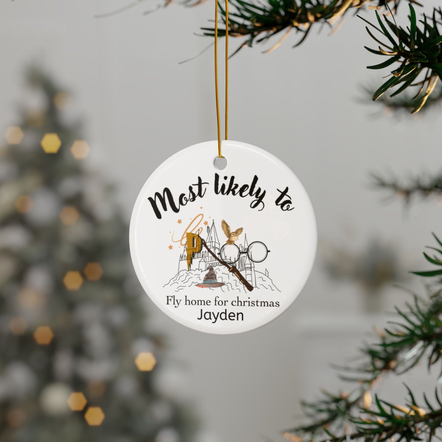 Custom Christmas Ornaments, Holiday Decor, Gift for Home, Personalized Decorations, 2-Side Print Ceramic Ornaments