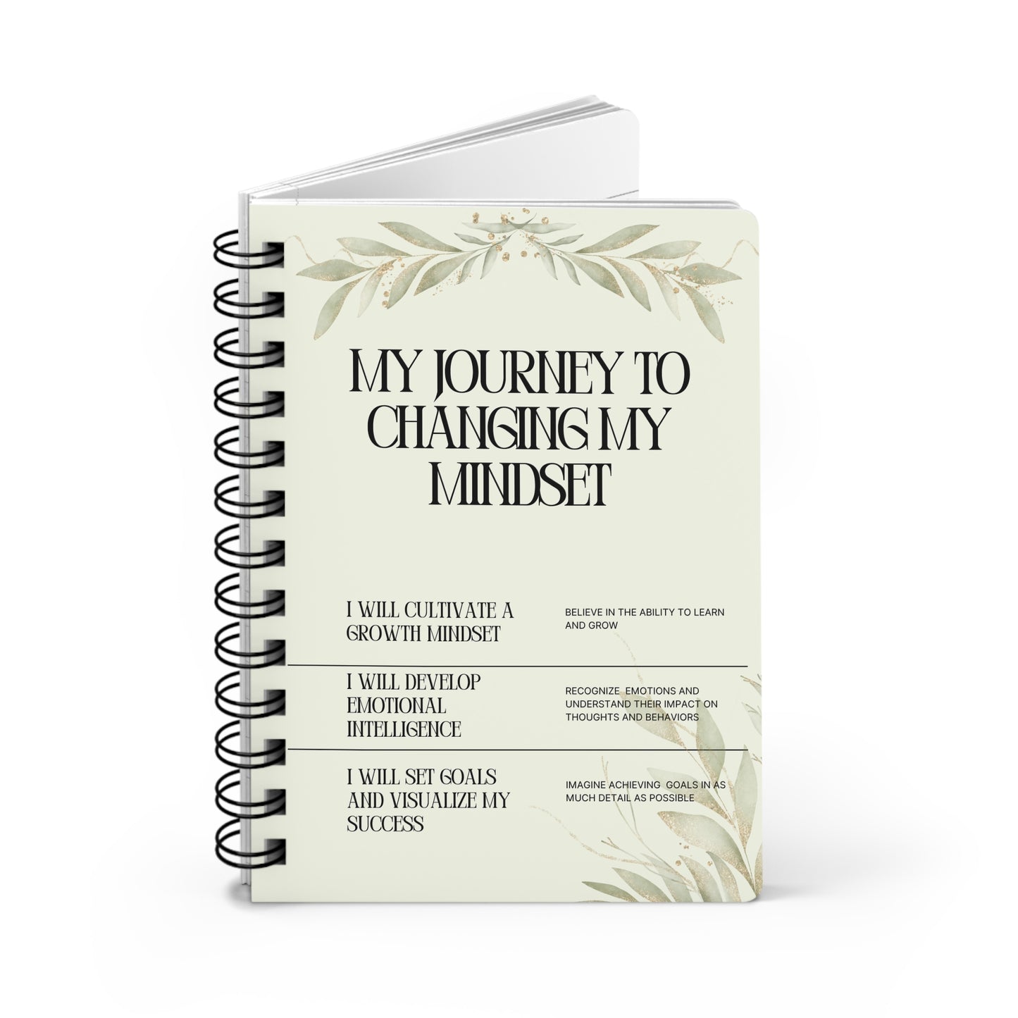 Personalize, Mindset Growth Journal - Spiral Bound Notebook for Personal Development