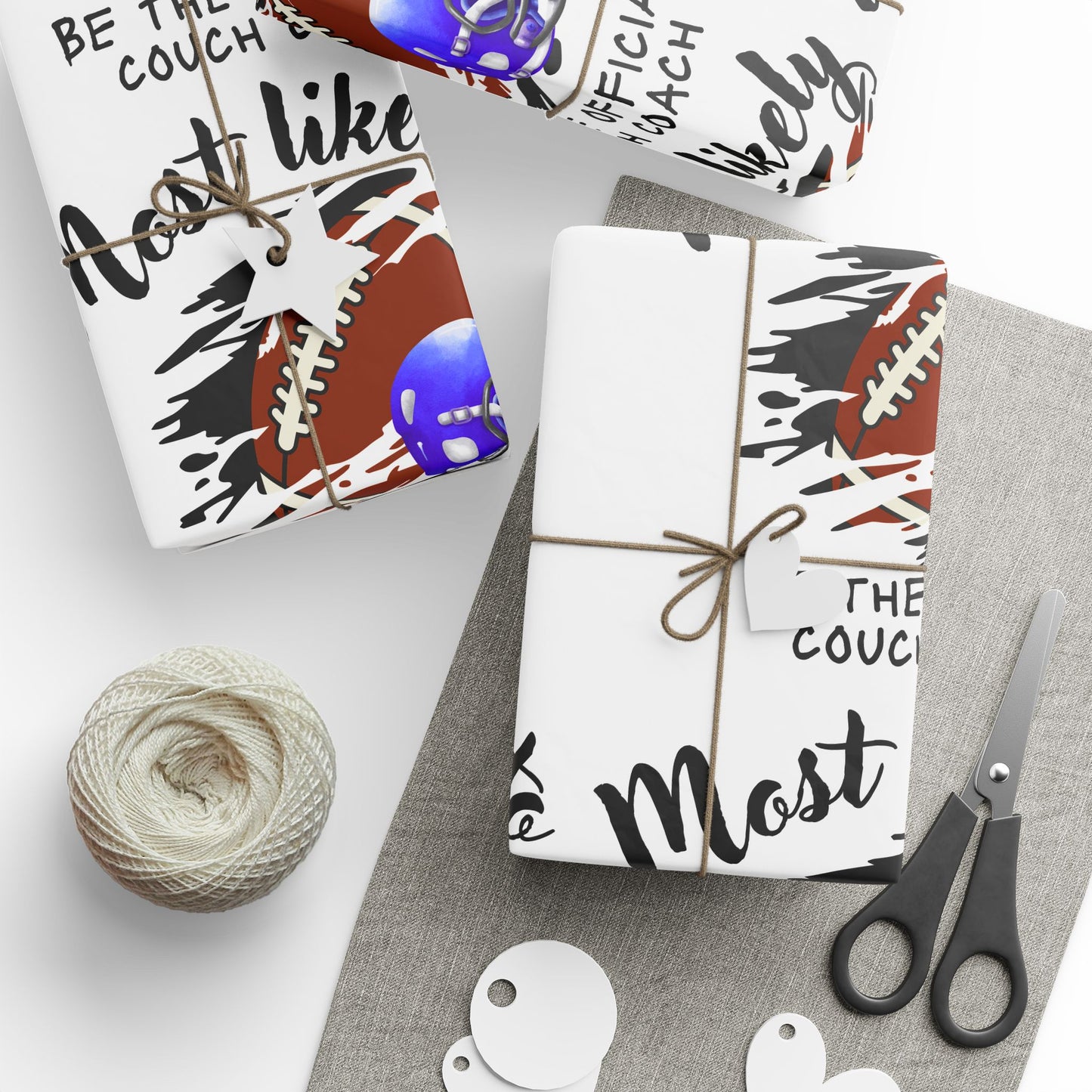 Football Theme Wrapping Paper, Unique Gift Wrap for Coaches, Sports Party Decor, Most Likely to Be the Official Couch Coach, Fun Gift [...]