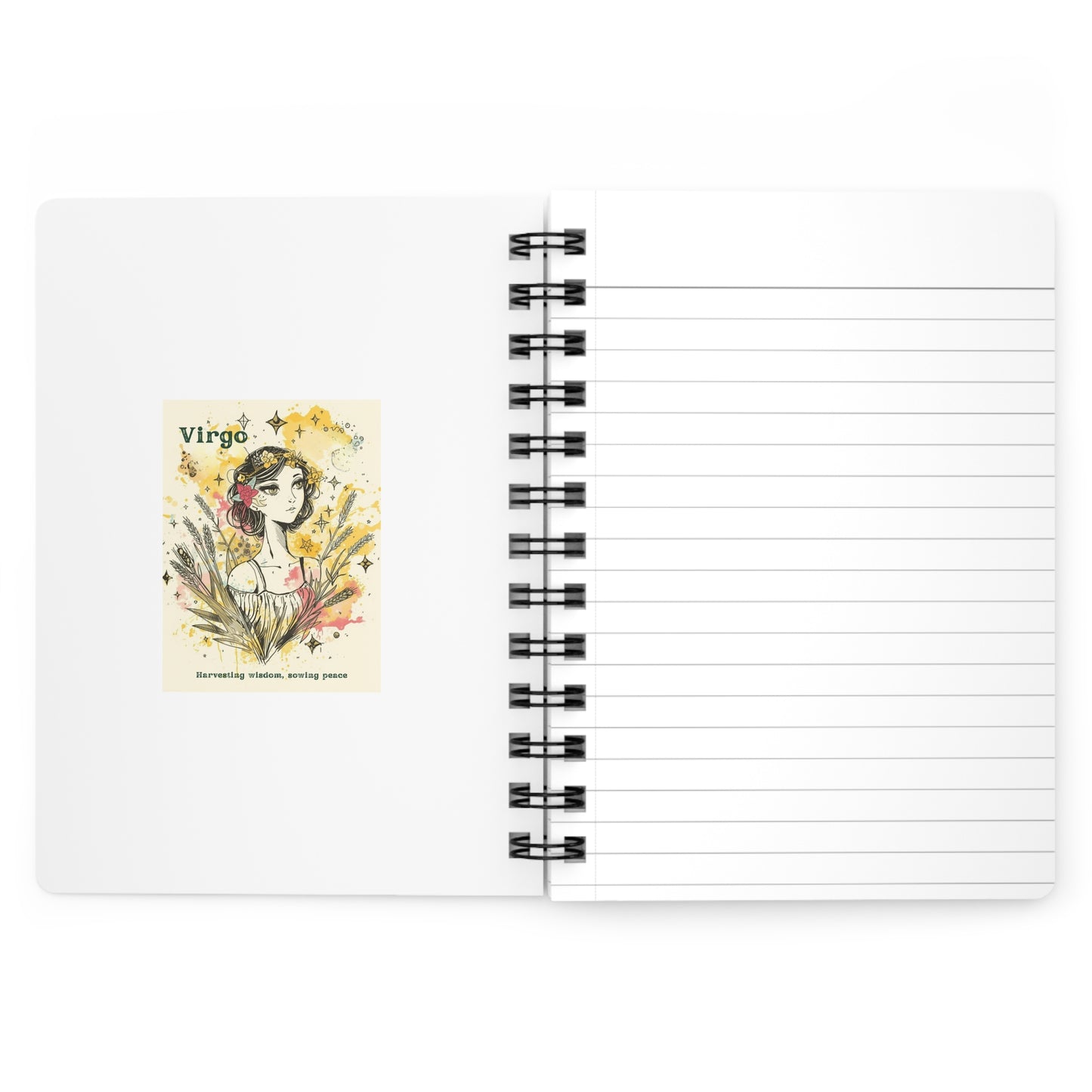 Virgo Spiral Bound Journal - Harvesting Wisdom & Sowing Peace