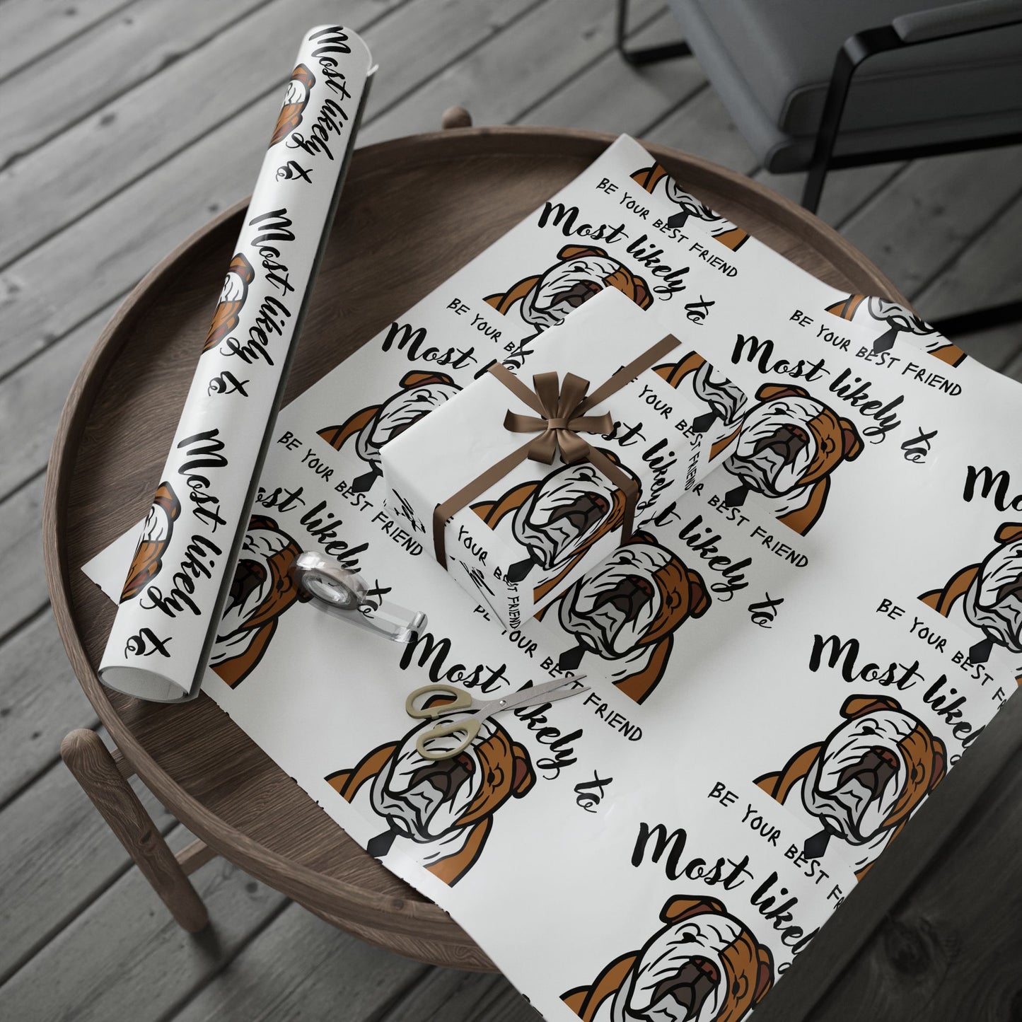 Bulldog Wrapping Paper, Fun Gift Wrap for Dog Lovers, Pet Lover Wrapping Paper, Unique Birthday Wrap, Holiday Packaging, Pet-Themed Gift Wrap, Customizable Gift Paper