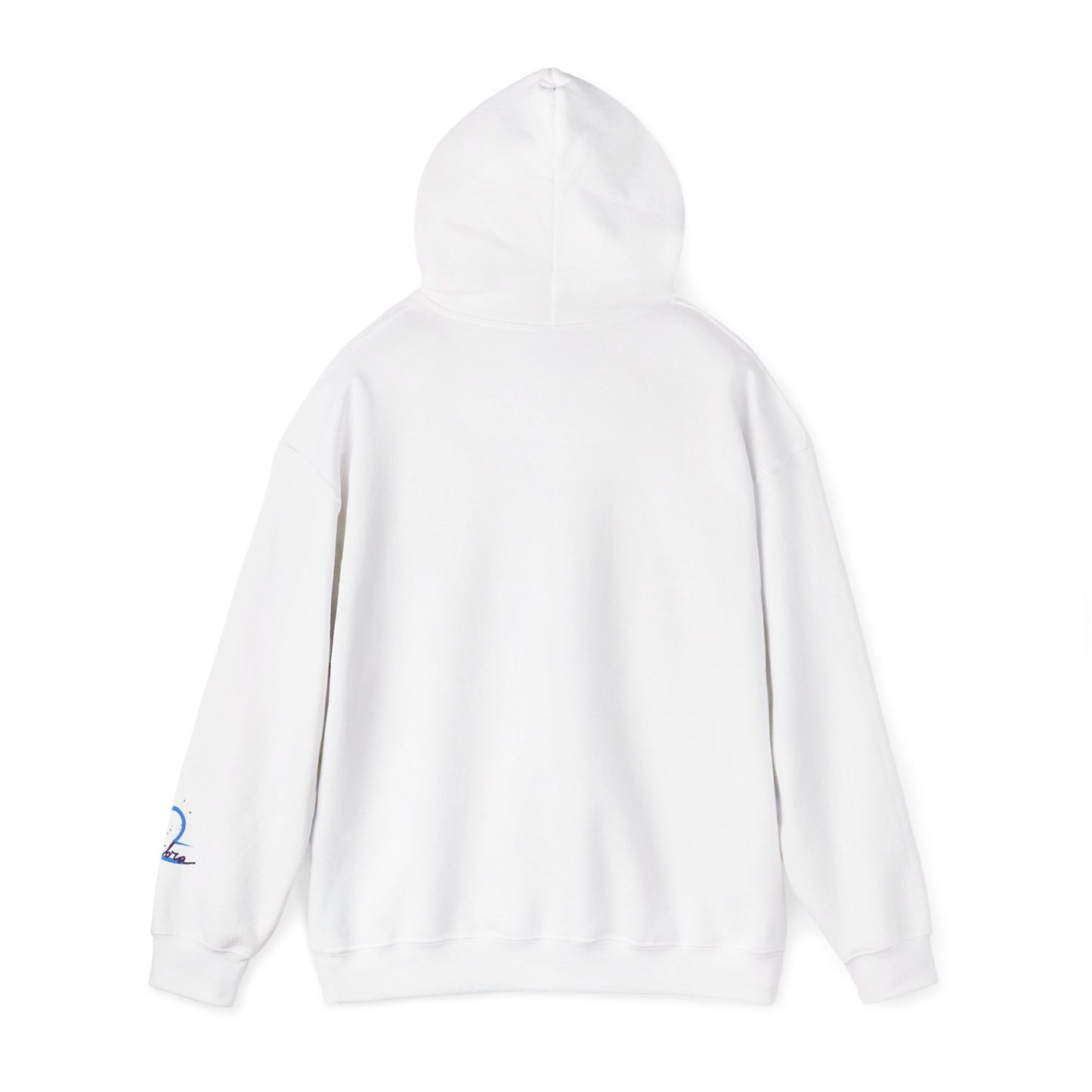 Libra Zodiac Hoodie — Minimal Blue Libra Symbol & Script Pullover