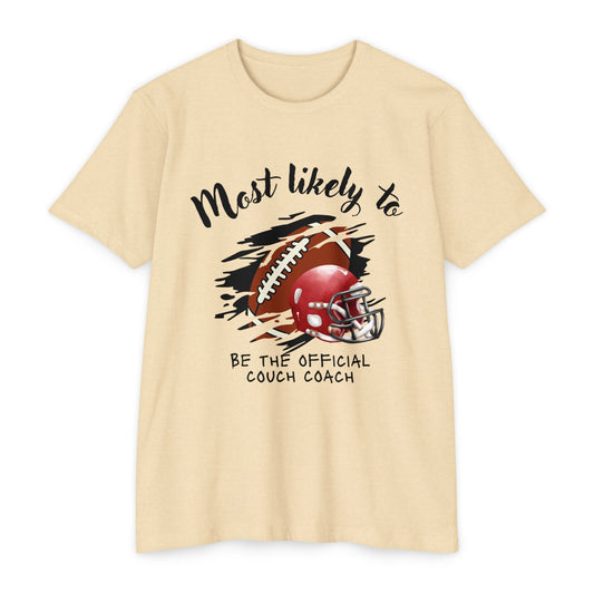 Football Coach T-Shirt, Perfect for Sports Fans, Game Day Gift, Unisex Tee, Couch Coach Shirt, Holiday Apparel, Football, Team shirt, Most likely to