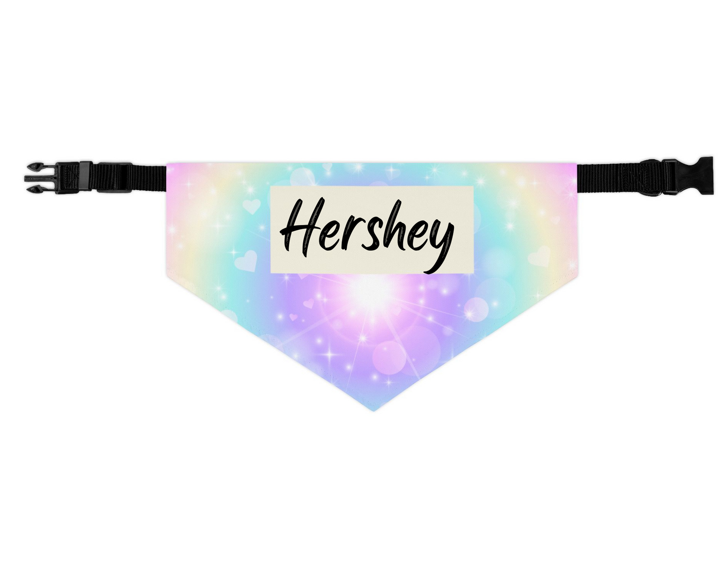 Personalized Pastel Magic Pet Bandana Collar — Custom Name Tag Area