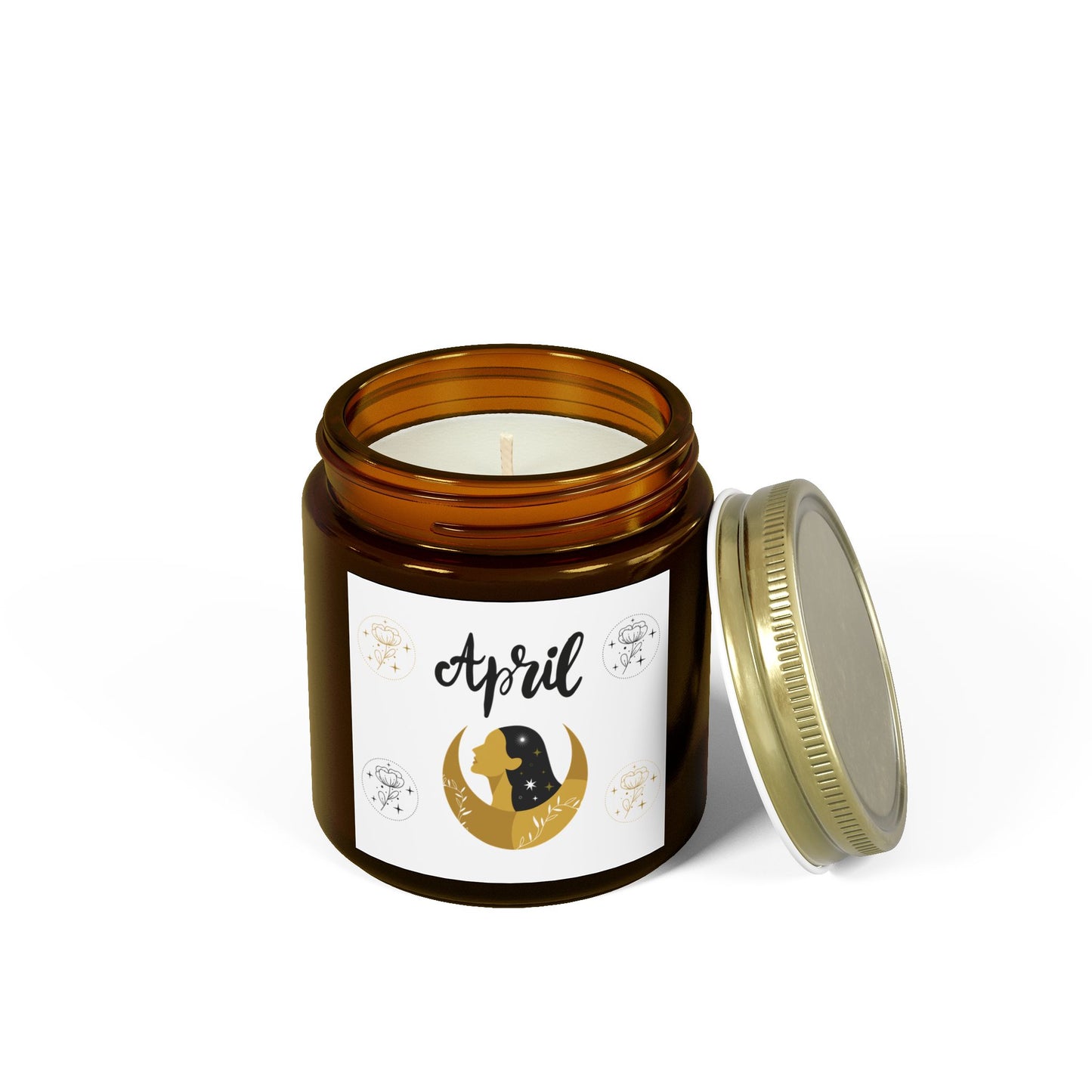 April Candle, April Birthday Gift, Celestial Candle, Scented Candles - Coconut Apricot Wax, Aromatherapy Candles, April Zodiac Decor, Eco-Friendly Gift, Relaxation, Home Fragrance