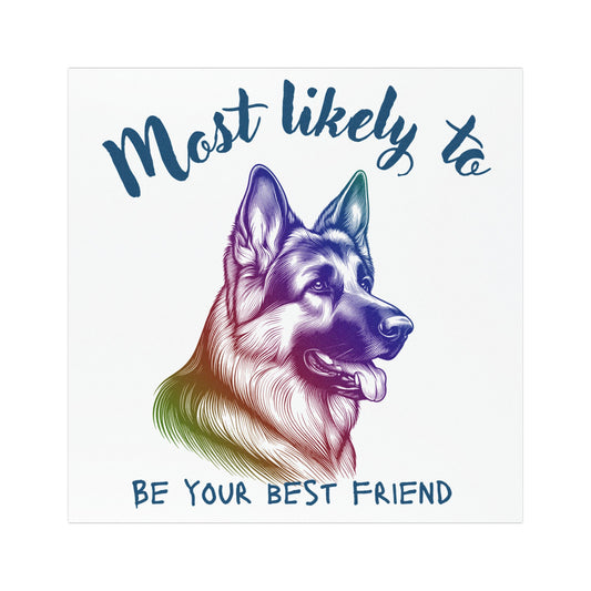 German Shepherd Best Friend Car Magnet, German Shepherd Vehicle Magnet