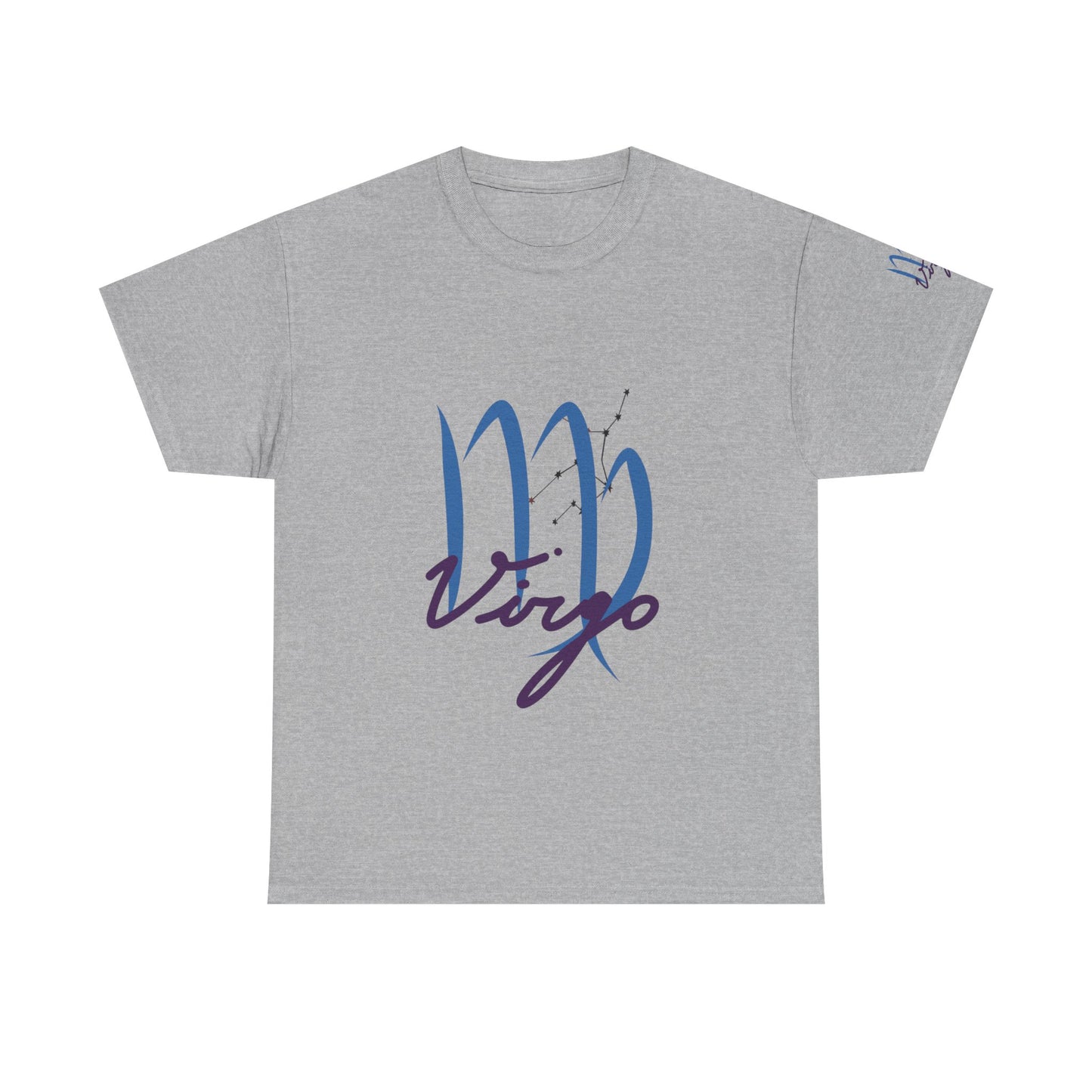 Virgo Zodiac T-Shirt – Elegant Blue Virgo Script Tee