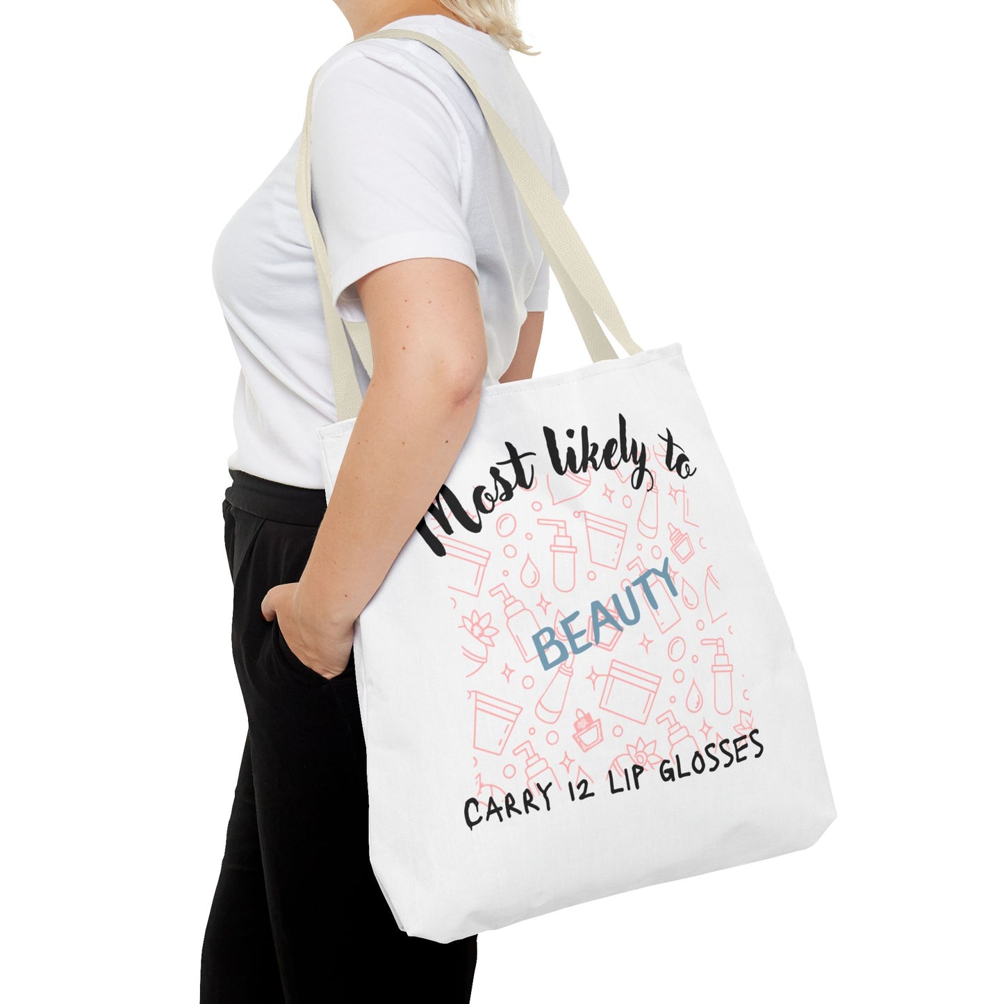 Beauty Lip Gloss Tote Bag - Perfect Gift for Makeup Lovers, Fashion Accessory, Daily Use Tote, Funny Gift, Stylish Organizer