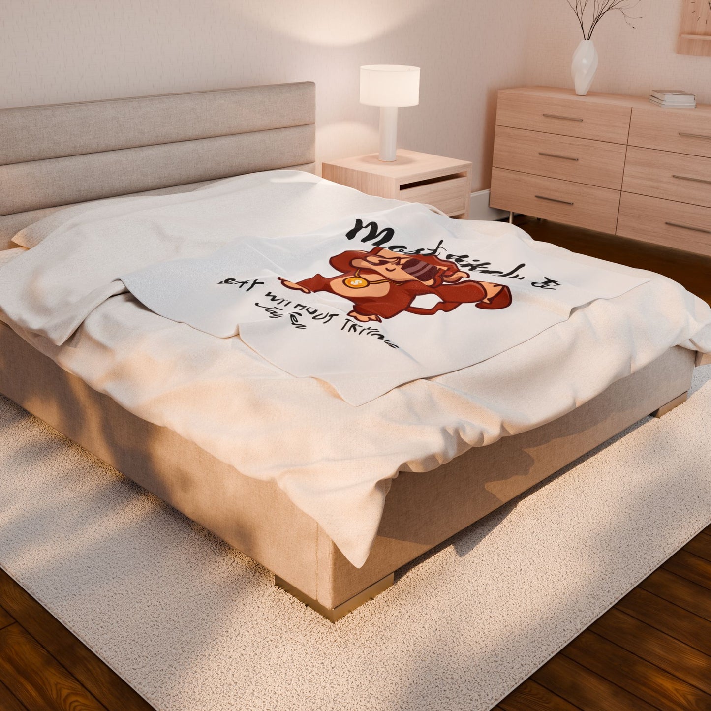 Cool Monkey Plush Throw Blanket - Fun and Cozy Gift for Kids, Playroom Decor, Nursery, Birthday, Blanket with Fun Design, slay, monkey, child, kids room, fun