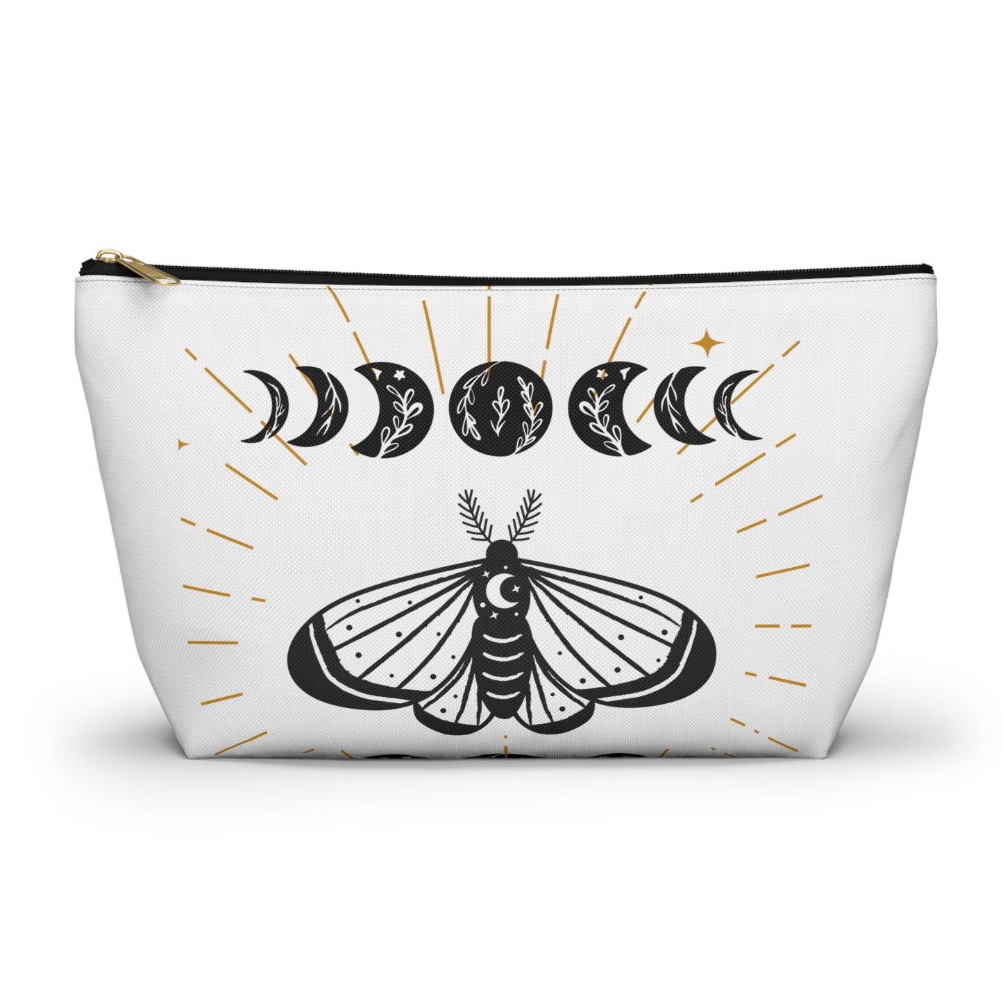 Mystical Moon Phases Pouch, Boho Accessory Bag, Witchy Travel Organizer, Cosmetic Case, Gift for Astrology Lovers