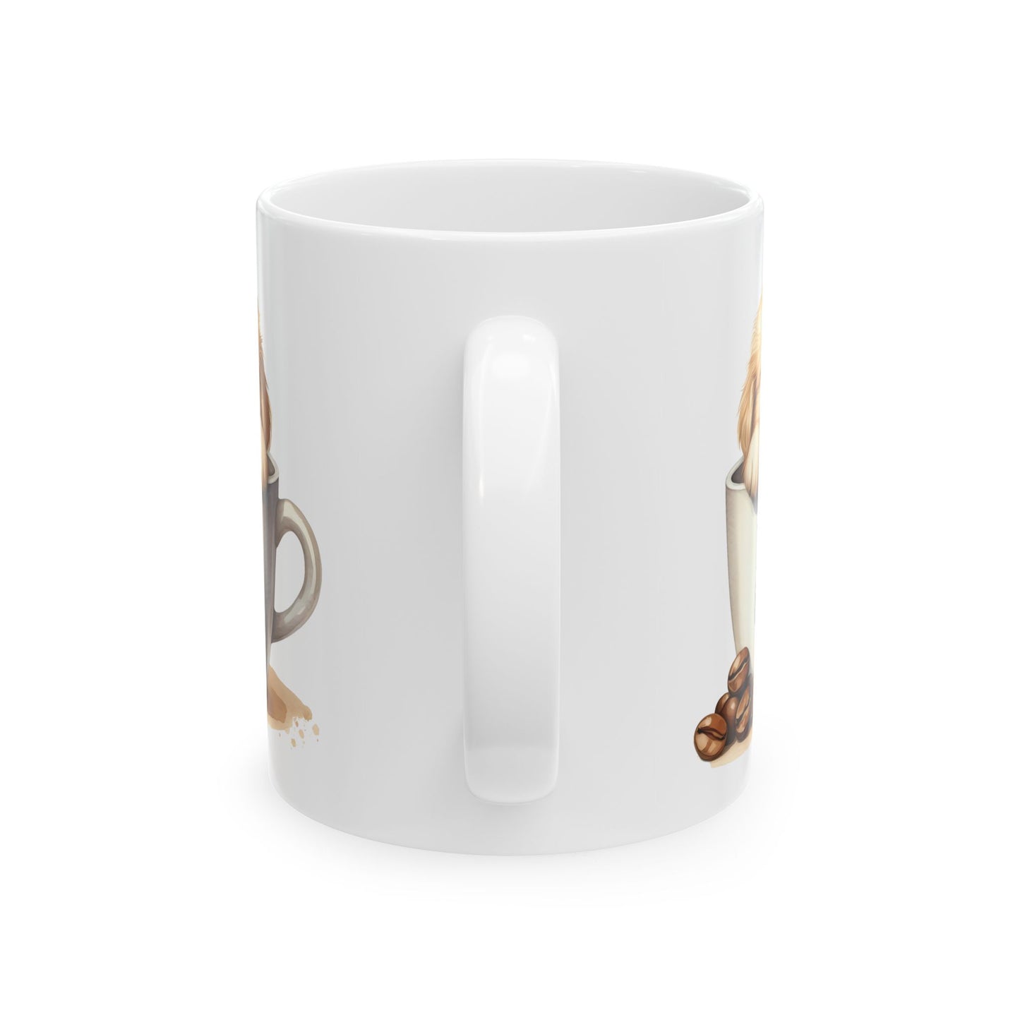 Personalized Lab Puppy Coffee Mug — "I Need Coffee" Ceramic Cup (11oz & 15oz)