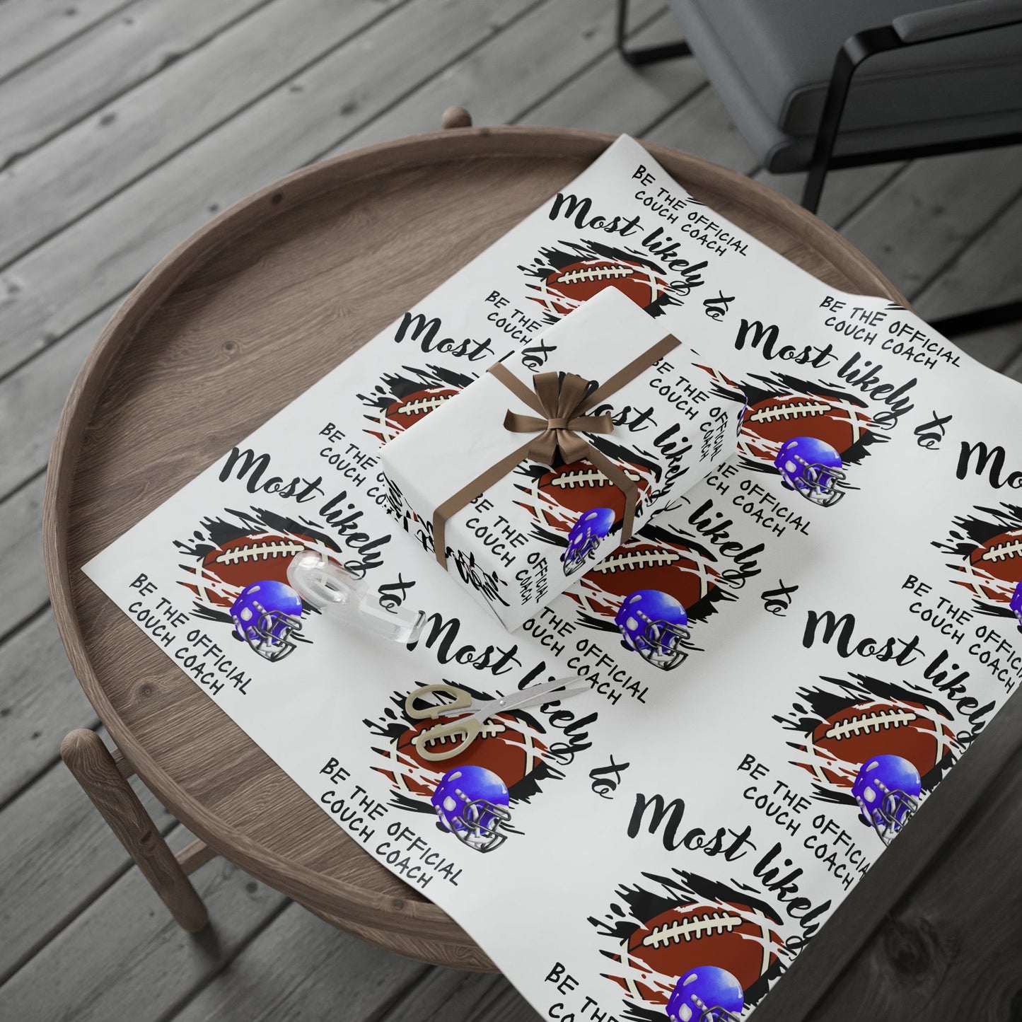 Football Theme Wrapping Paper, Unique Gift Wrap for Coaches, Sports Party Decor, Most Likely to Be the Official Couch Coach, Fun Gift [...]