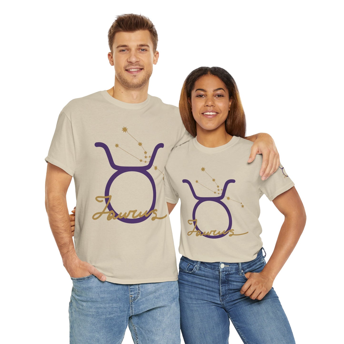 Taurus Zodiac T‑Shirt – Gold Script Constellation Tee