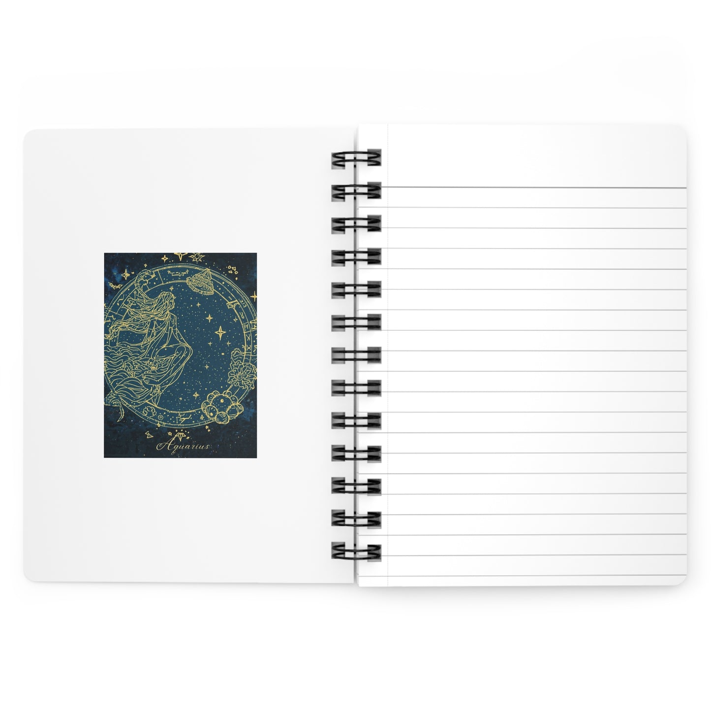 Astrological Aquarius Spiral Bound Journal