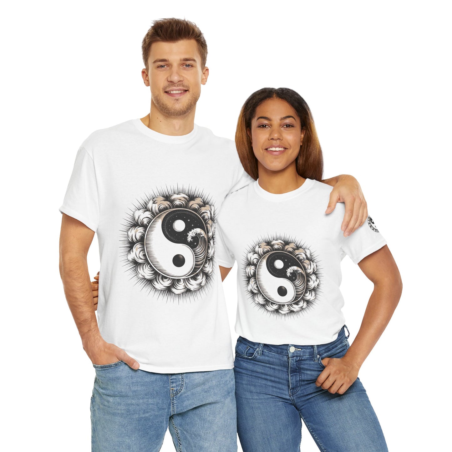 Yin Yang Floral Tee — Balanced Harmony Graphic T-Shirt