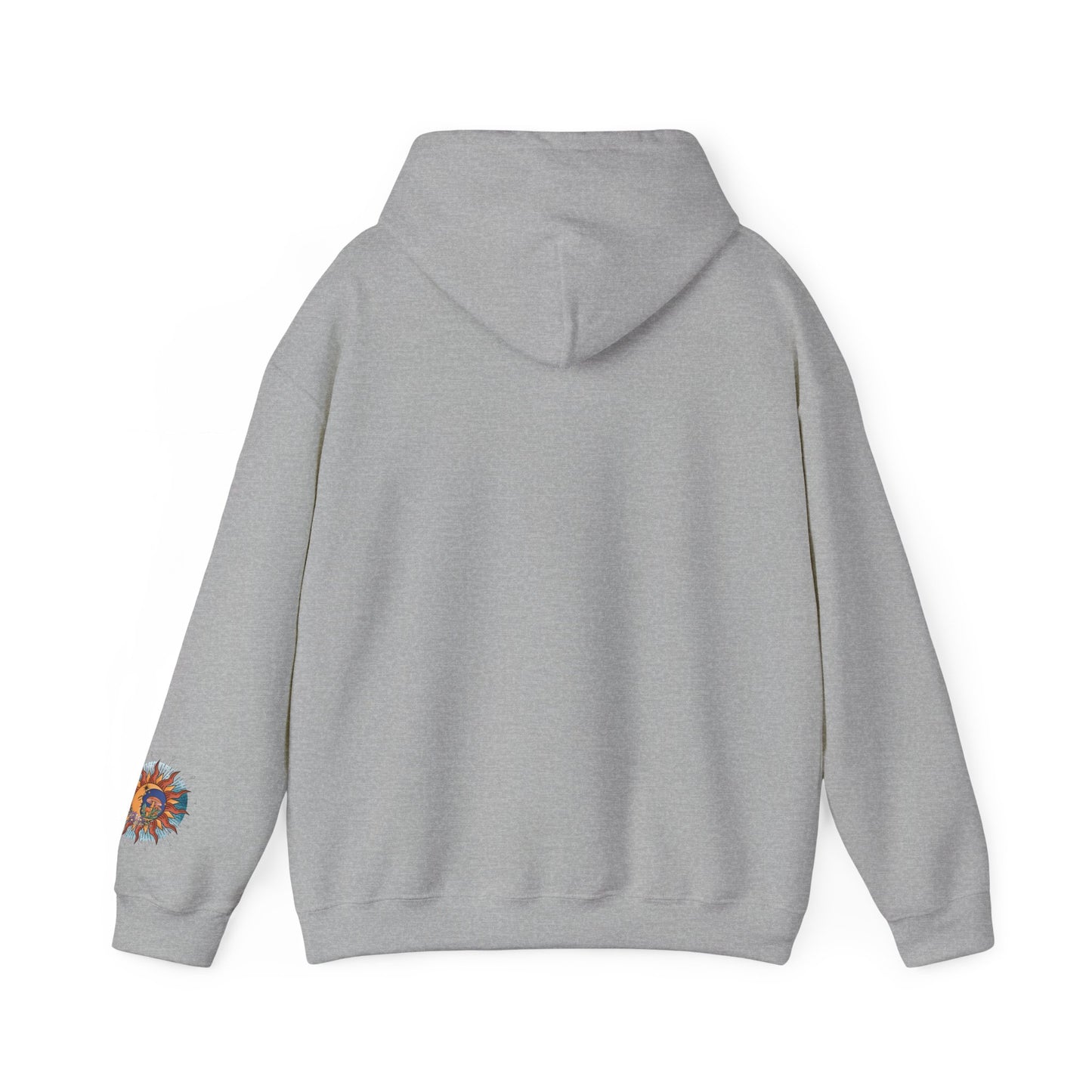 Sun and Moon Boho Hoodie — Colorful Celestial Graphic Sweatshirt