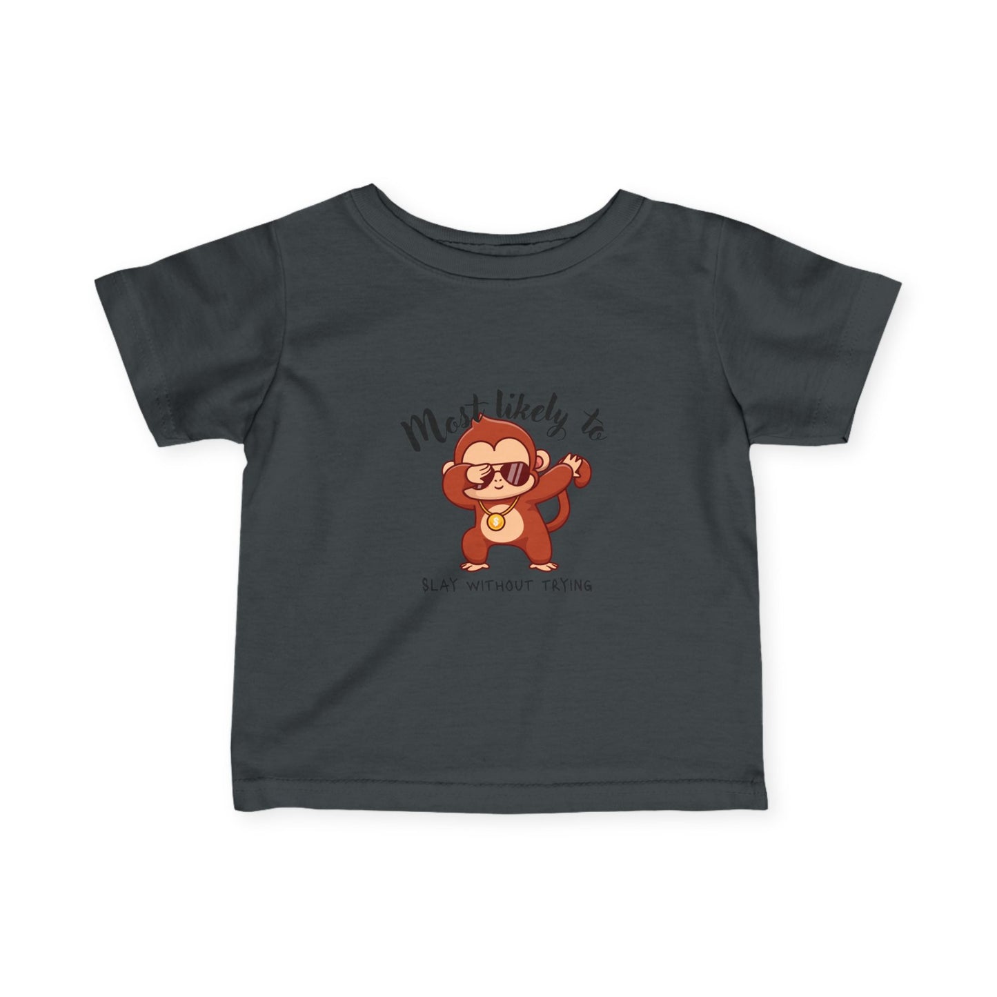 Cute Monkey Baby Tee - Most Likely To Slay Without Trying, Toddler Gift, Baby Shower Gift, Funny Kids Shirt, Infant Clothing, Birthday [...]
