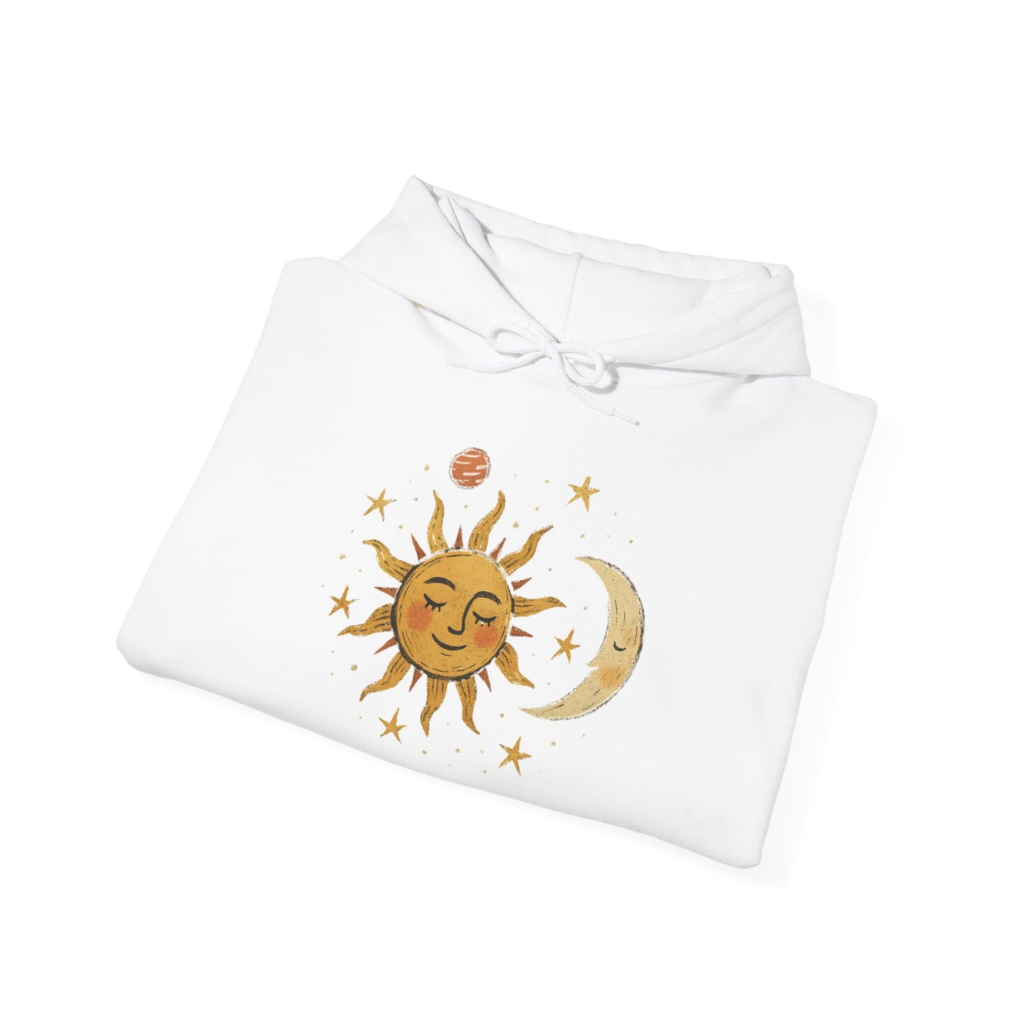Sun & Moon Celestial Hoodie — Vintage Astrology Stars Graphic