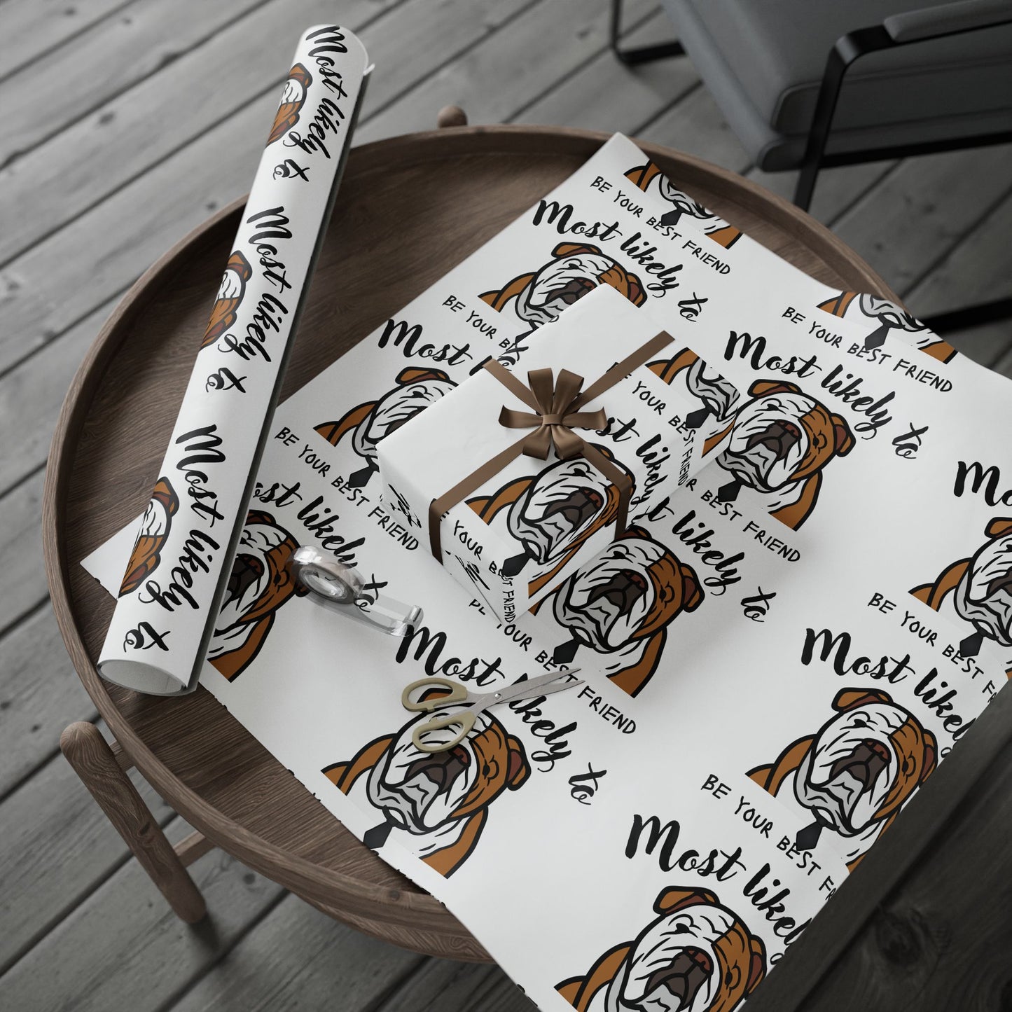Bulldog Wrapping Paper, Fun Gift Wrap for Dog Lovers, Pet Lover Wrapping Paper, Unique Birthday Wrap, Holiday Packaging, Pet-Themed Gift Wrap, Customizable Gift Paper