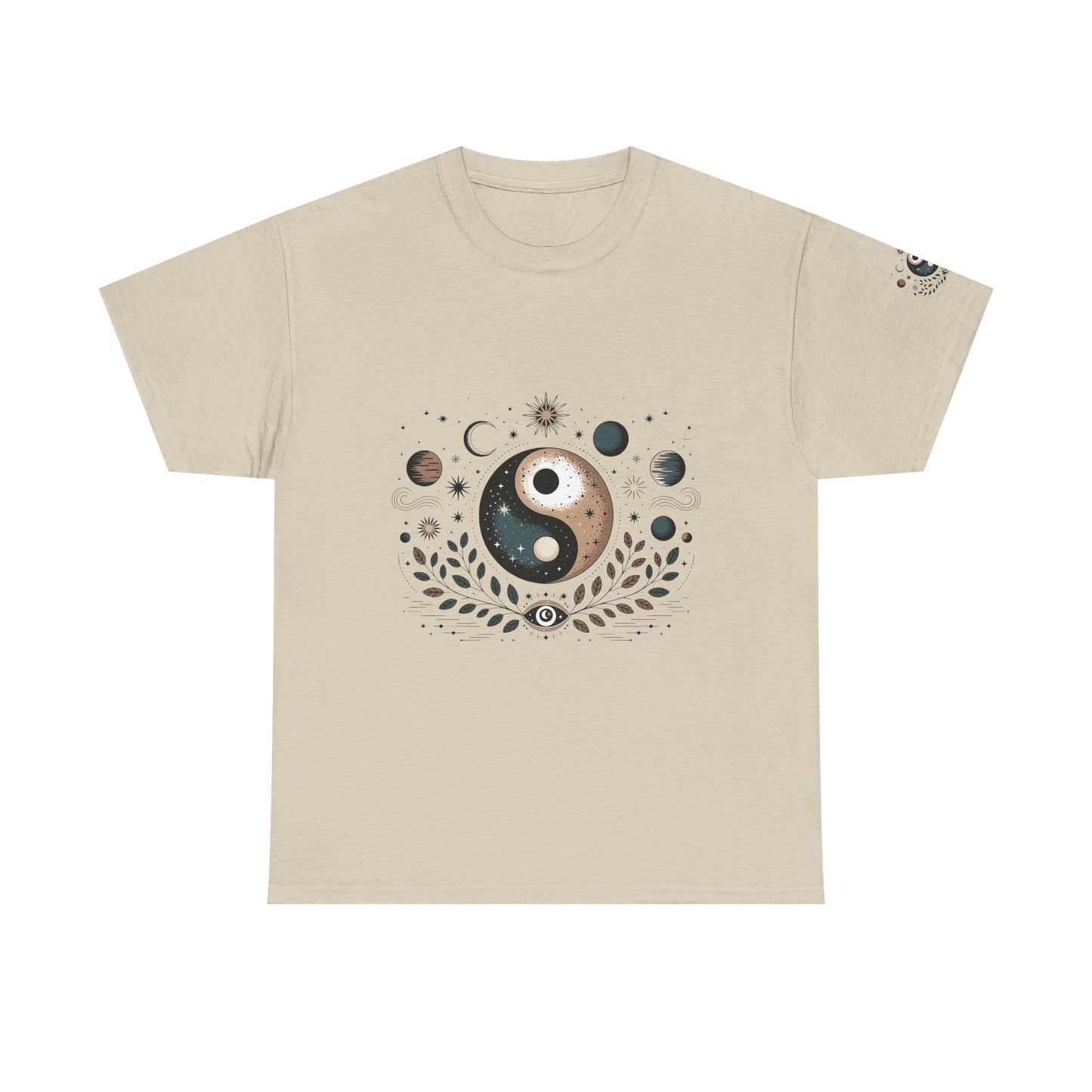 Yin Yang Moon Phases T-Shirt — Celestial Spiritual Graphic Tee