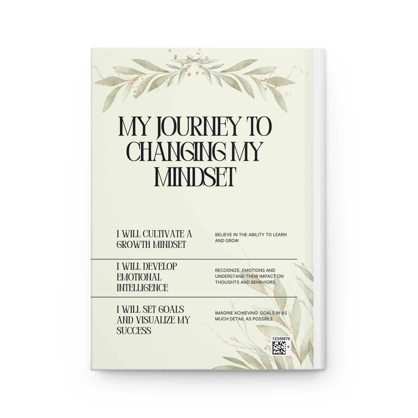 Personalize, Mindset Growth Hardcover Journal, Mindset Journal, Mental Health Journal