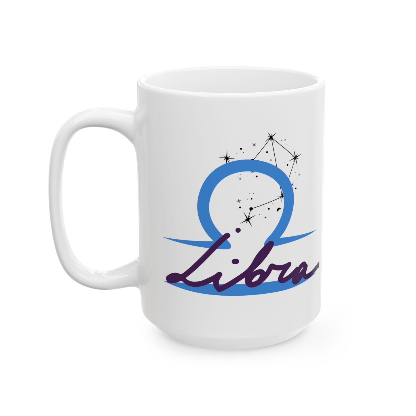 Personalized Libra Zodiac Ceramic Mug (11oz & 15oz) — Astrological Sign Coffee Cup, Birthday Gift for Libra